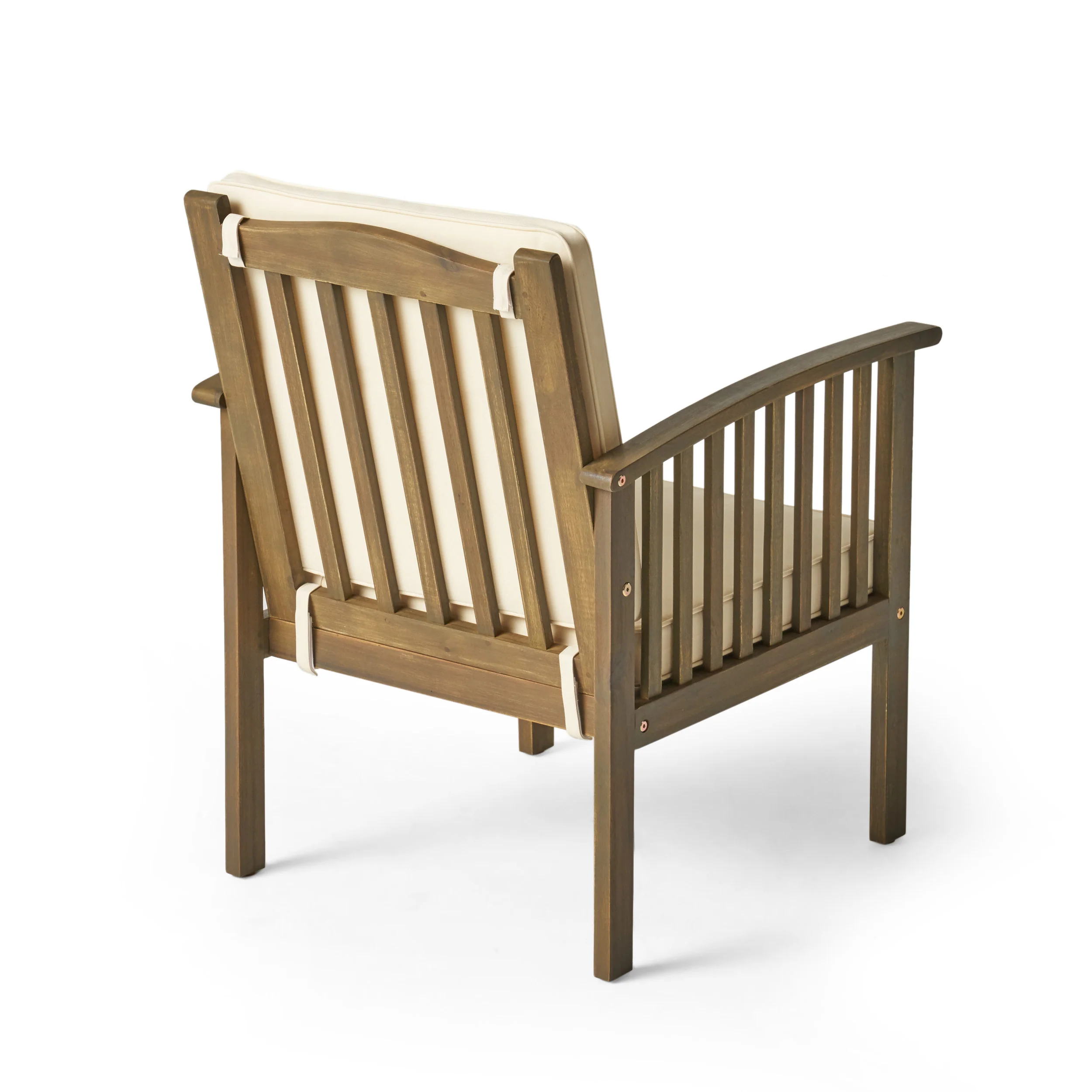 Ray Acacia Outdoor Acacia Wood Club Chairs w/ Cushions - furnishings