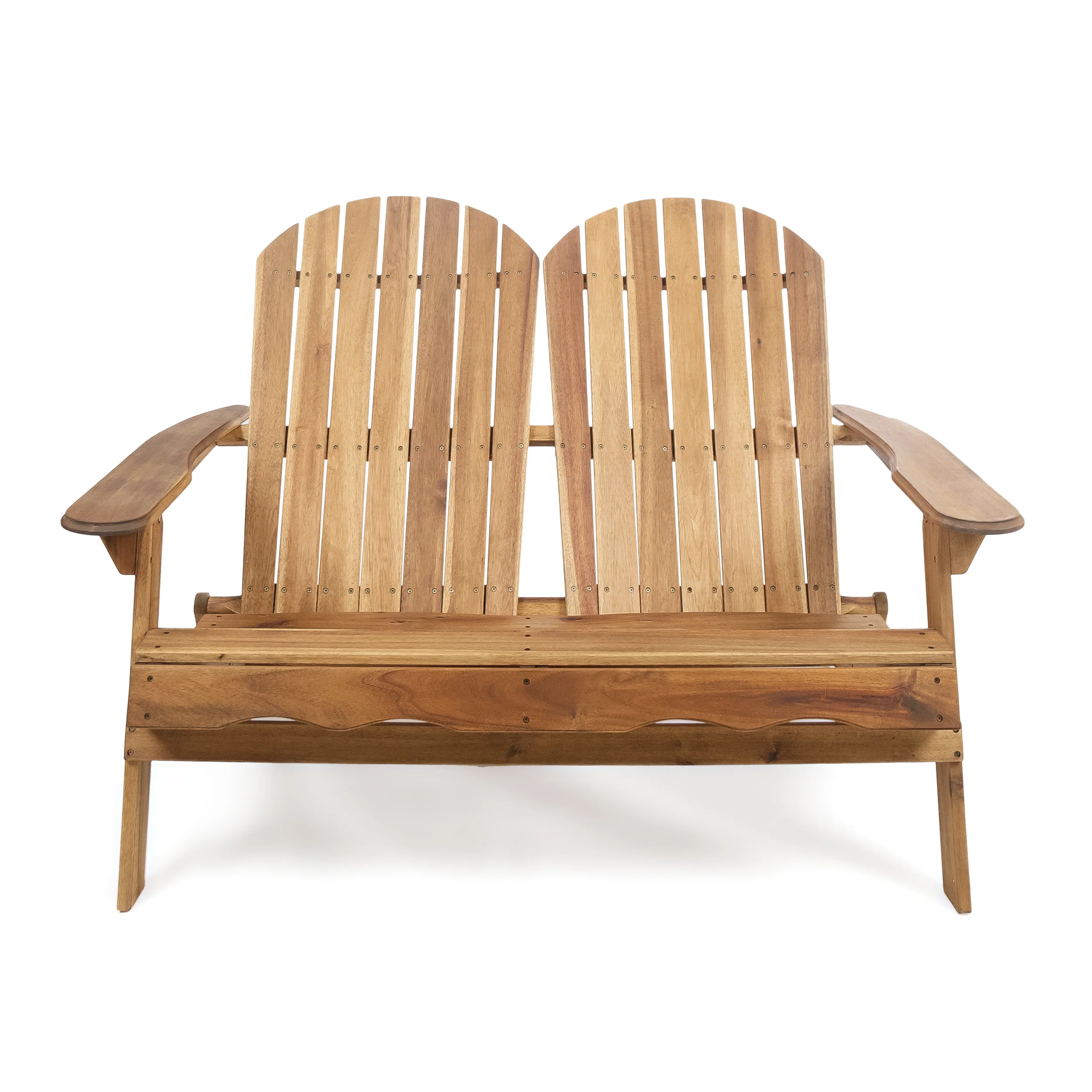 Vivian Outdoor Acacia Wood Adirondack Loveseat - furnishings