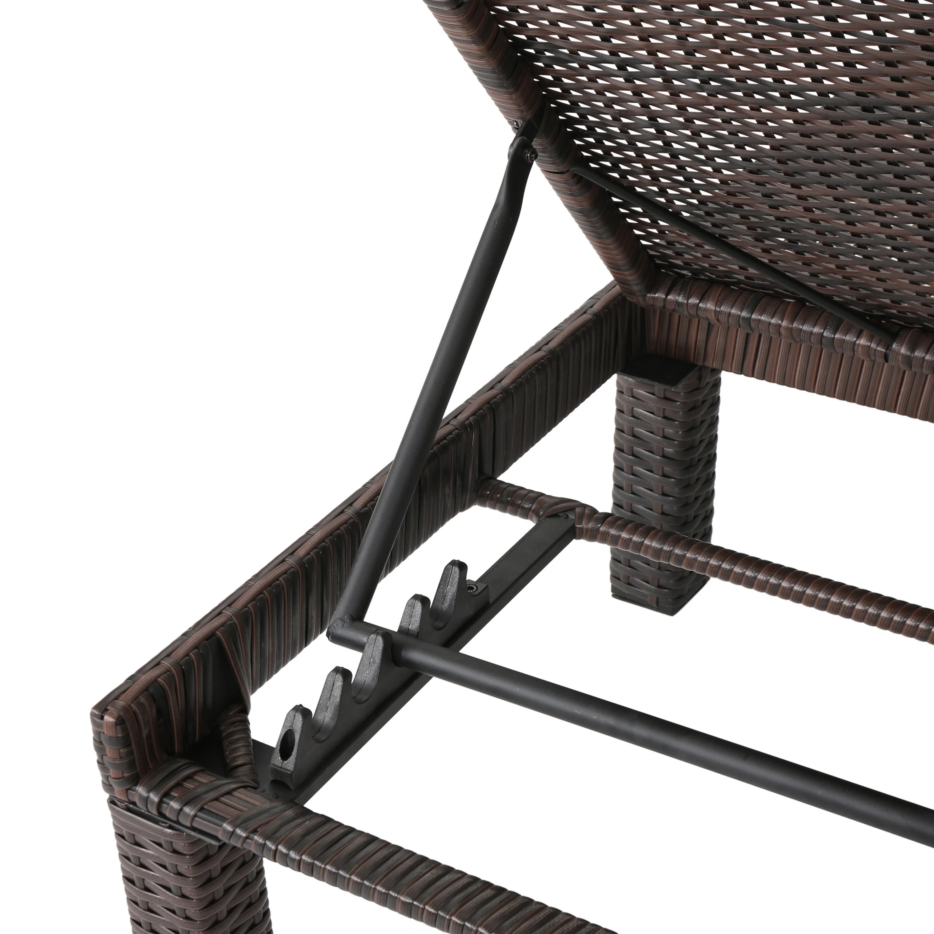 Joyce Outdoor Multi-brown Wicker Chaise Lounge without Cushion - furnishings