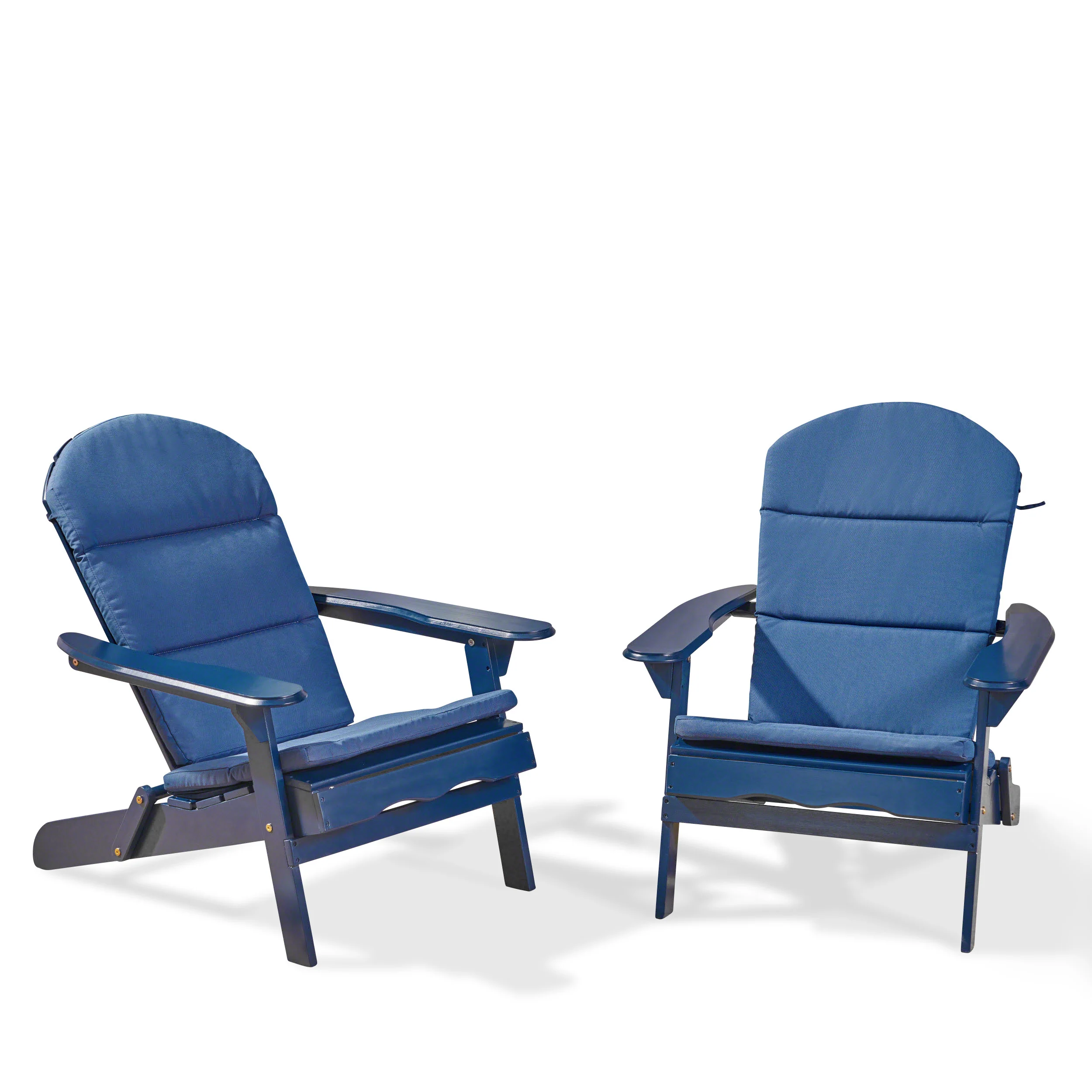 Nelie Outdoor Acacia Wood Folding Adirondack Chairs with Cushions - furnishings