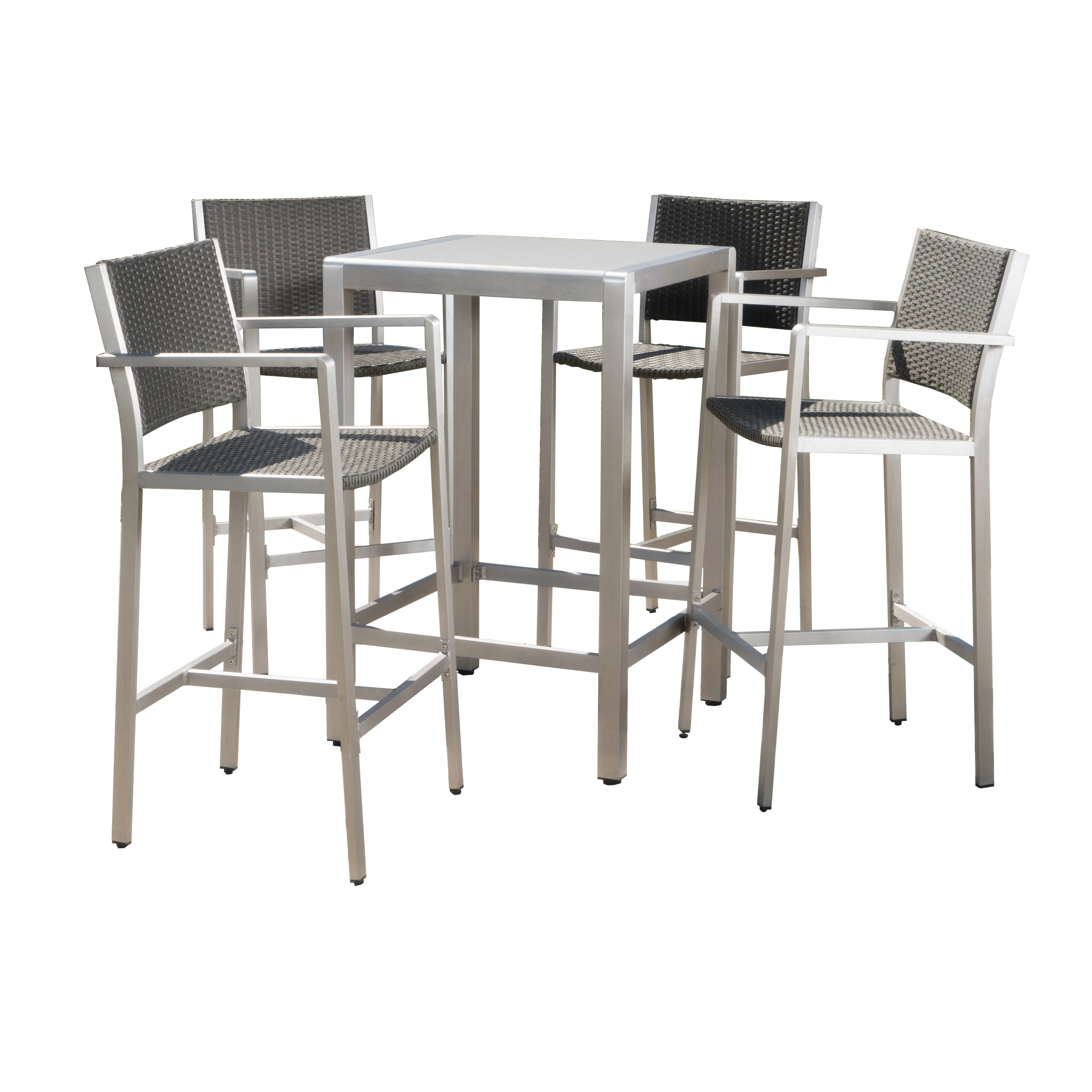 Outdoor Aluminum 5 Piece Bar Set - furnishings