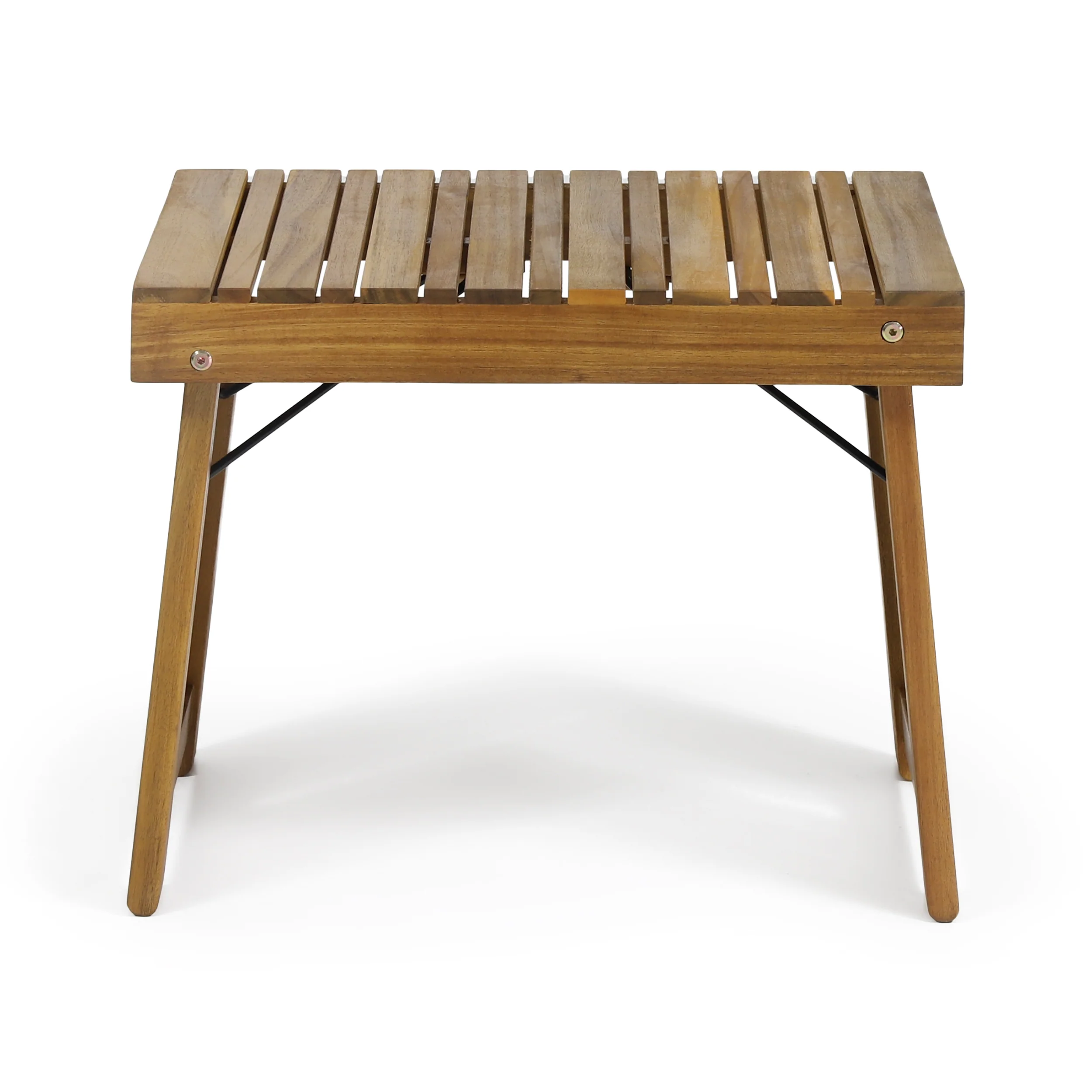 Karyme Outdoor Acacia Wood Folding Side Table - furnishings