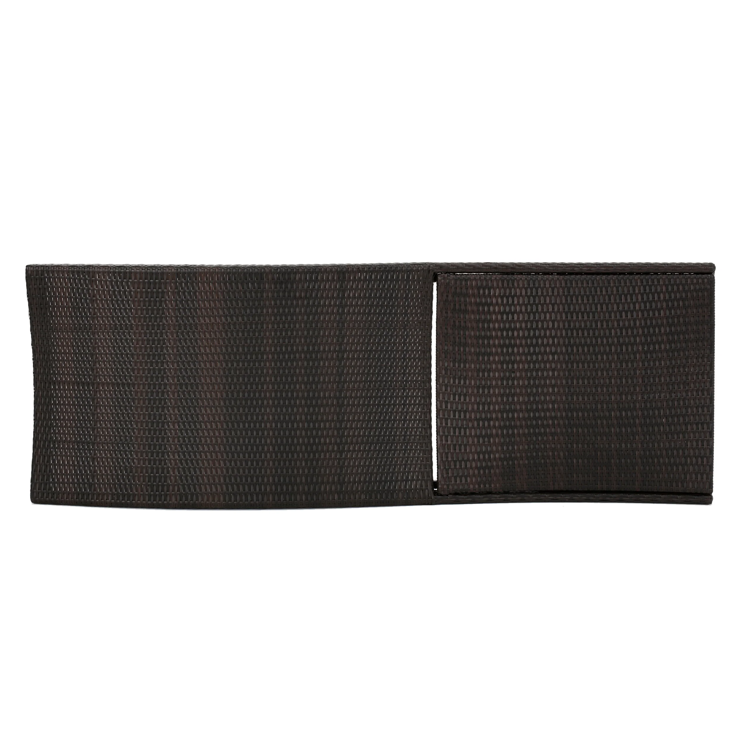 Lakeport 3pc Outdoor Brown Wicker Chaise Lounge Chair & Table Set - furnishings