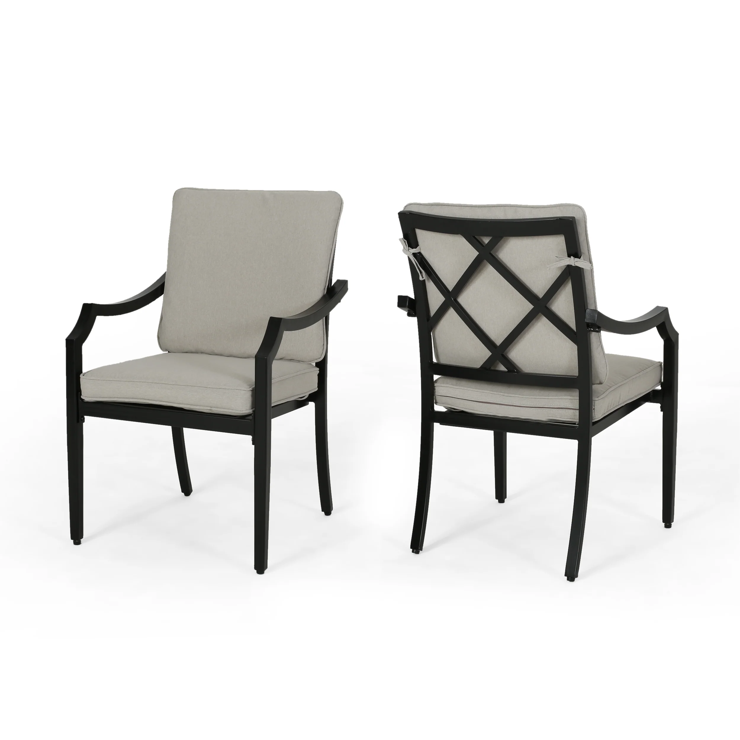 Carlson Diego Outdoor Aluminum Dining Chairs with Cushions (Set of 2) - furnishings
