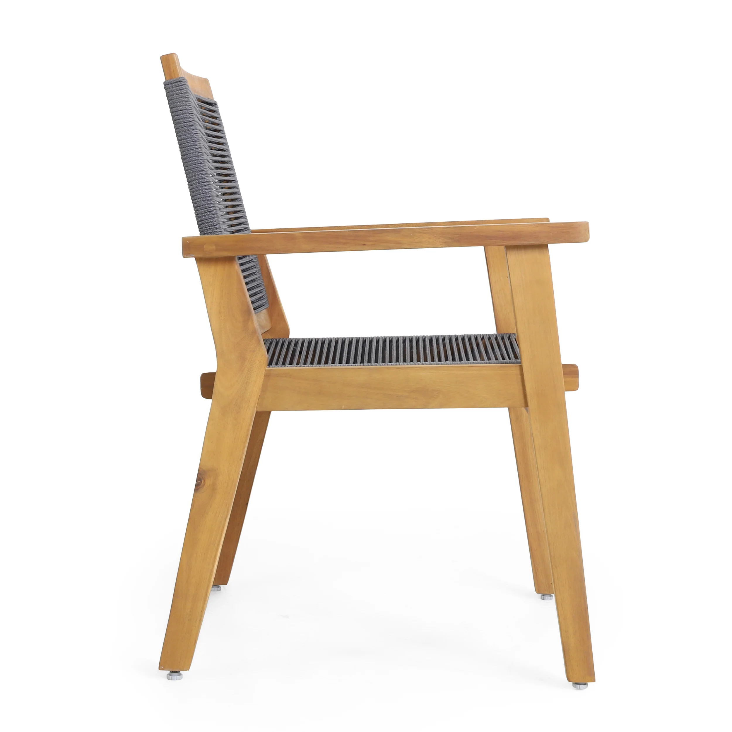 Jasiel Outdoor Acacia Wood Dining Chair with Rope Seating (Set of 2) - furnishings