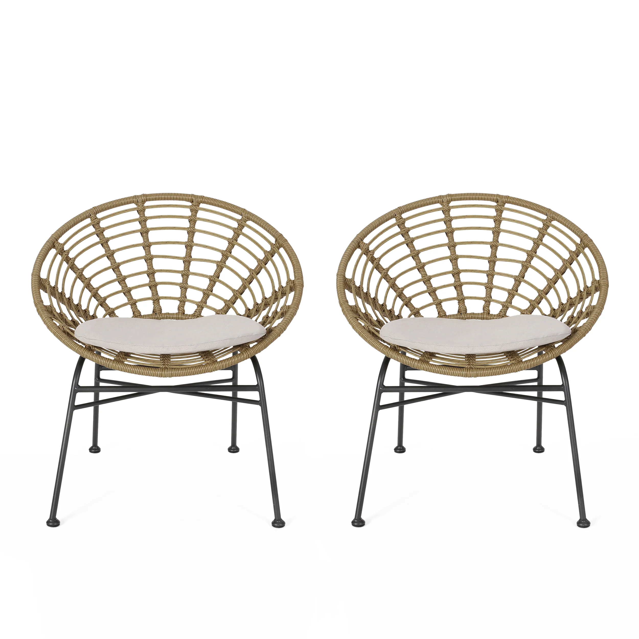 Keegan Outdoor Wicker Dining Chair with Cushion (Set of 2) - furnishings