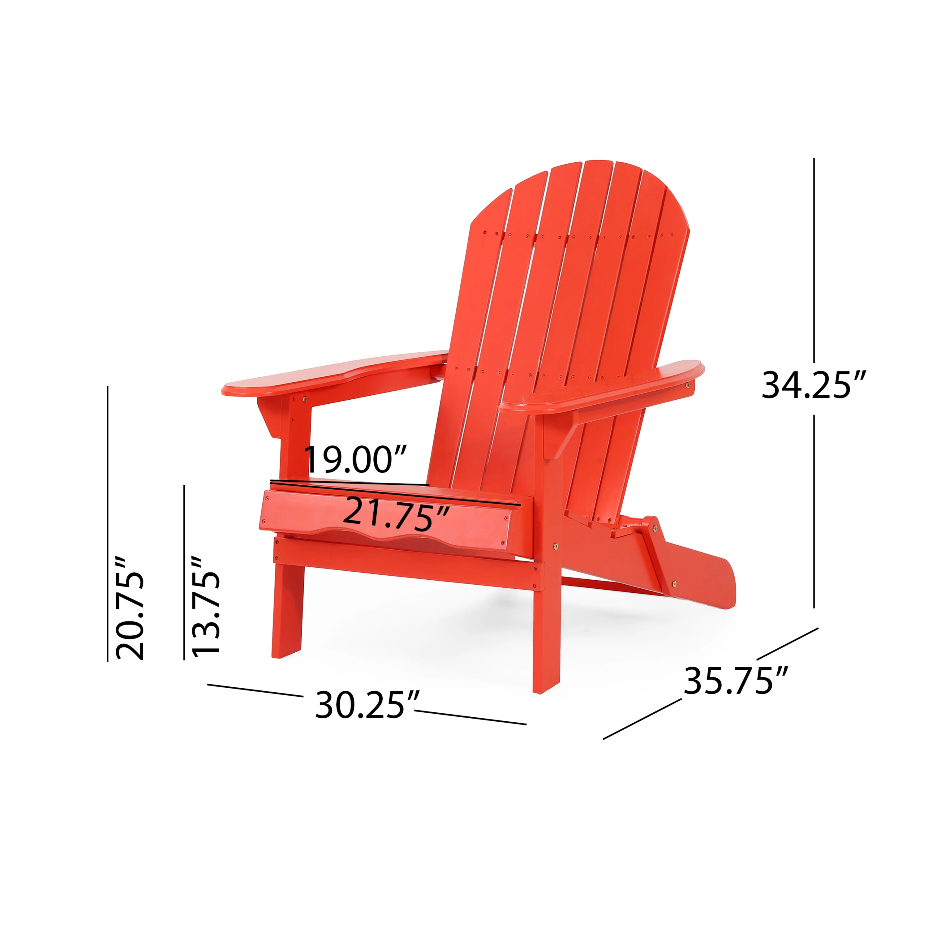 Cartagena Outdoor Acacia Wood Adirondack Chair - furnishings