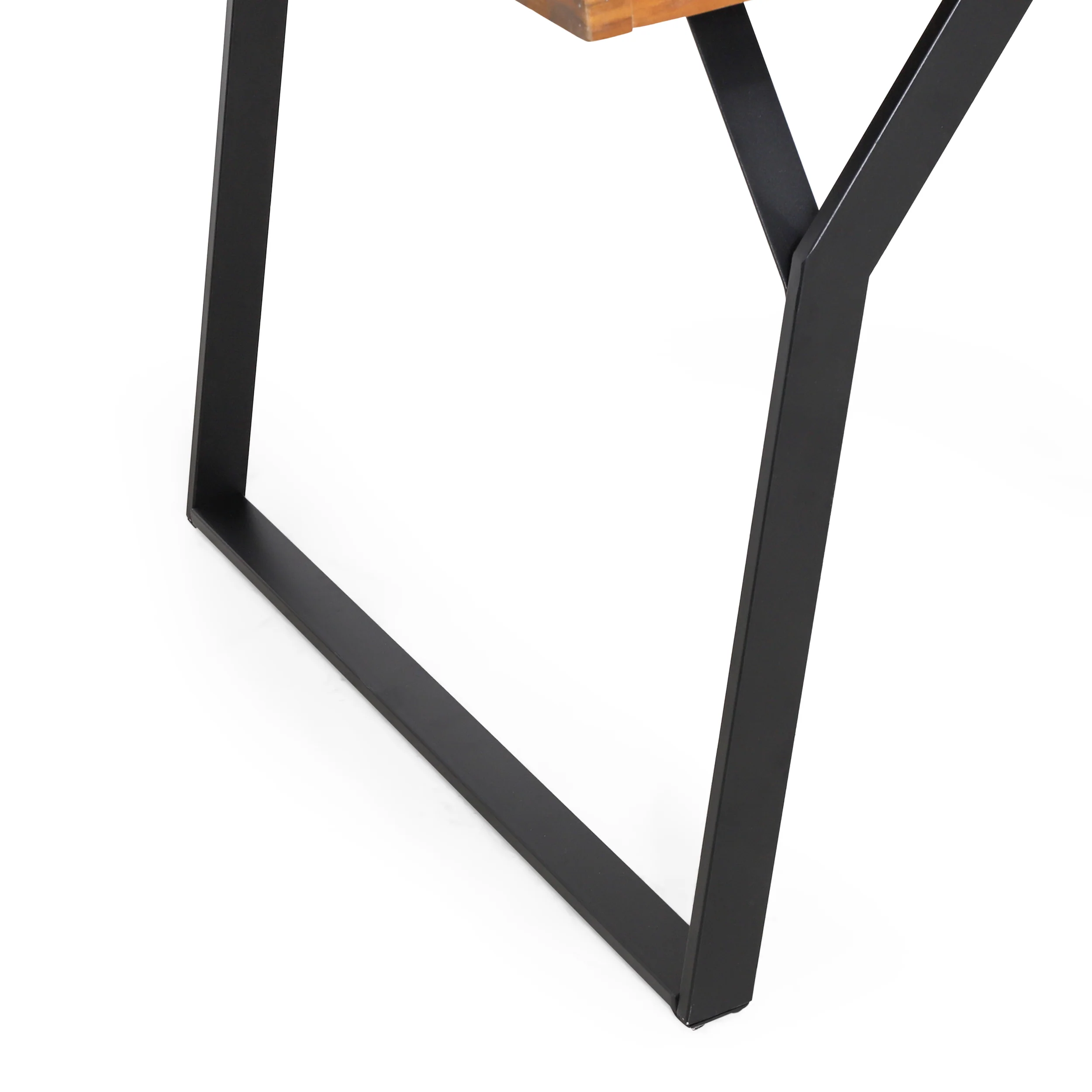 Pepple Outdoor Acacia Wood Dining Table, Teak and Black - furnishings