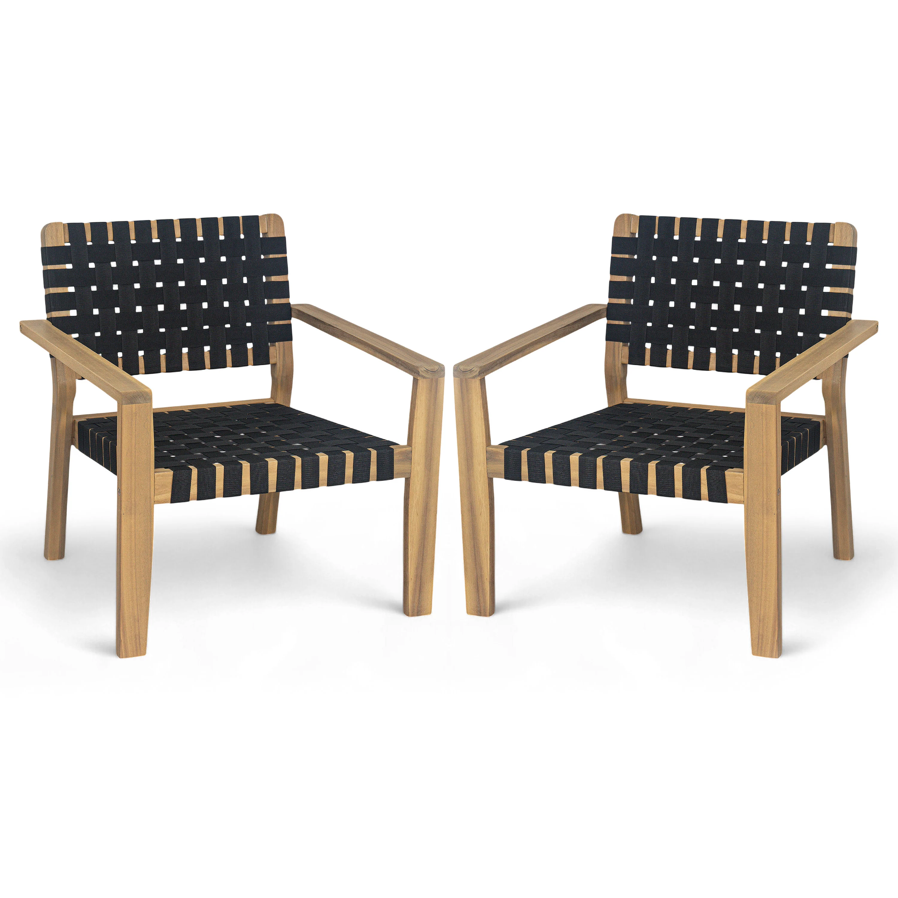 Finnley Modren Outdoor Lounge Chair with Woven Rope - furnishings