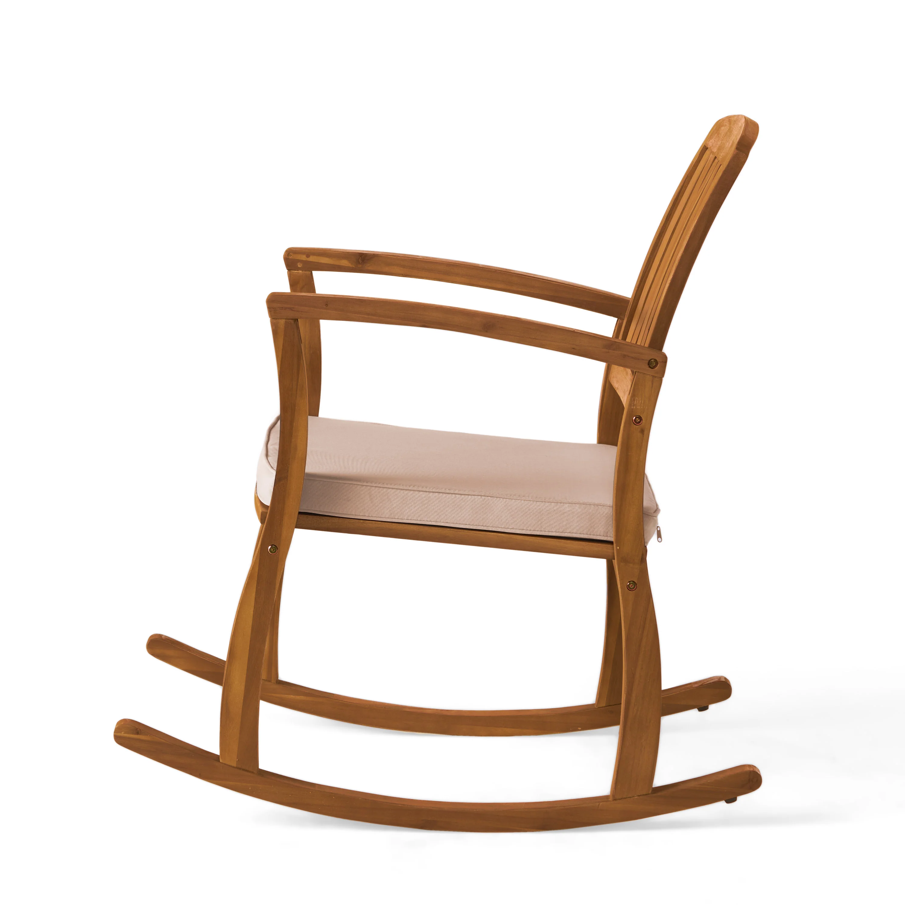 Sadie Outdoor Acacia Wood Rocking Chairs with Cushion (Set of 2) - furnishings