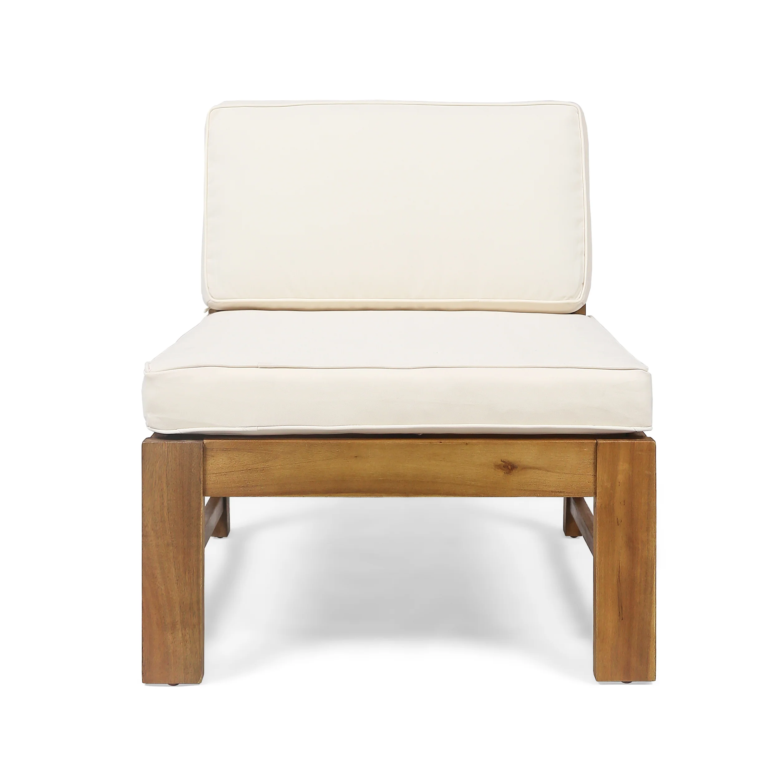 Makayla Ana Outdoor 3 Seater Acacia Wood Sofa Sectional with Cushions - furnishings
