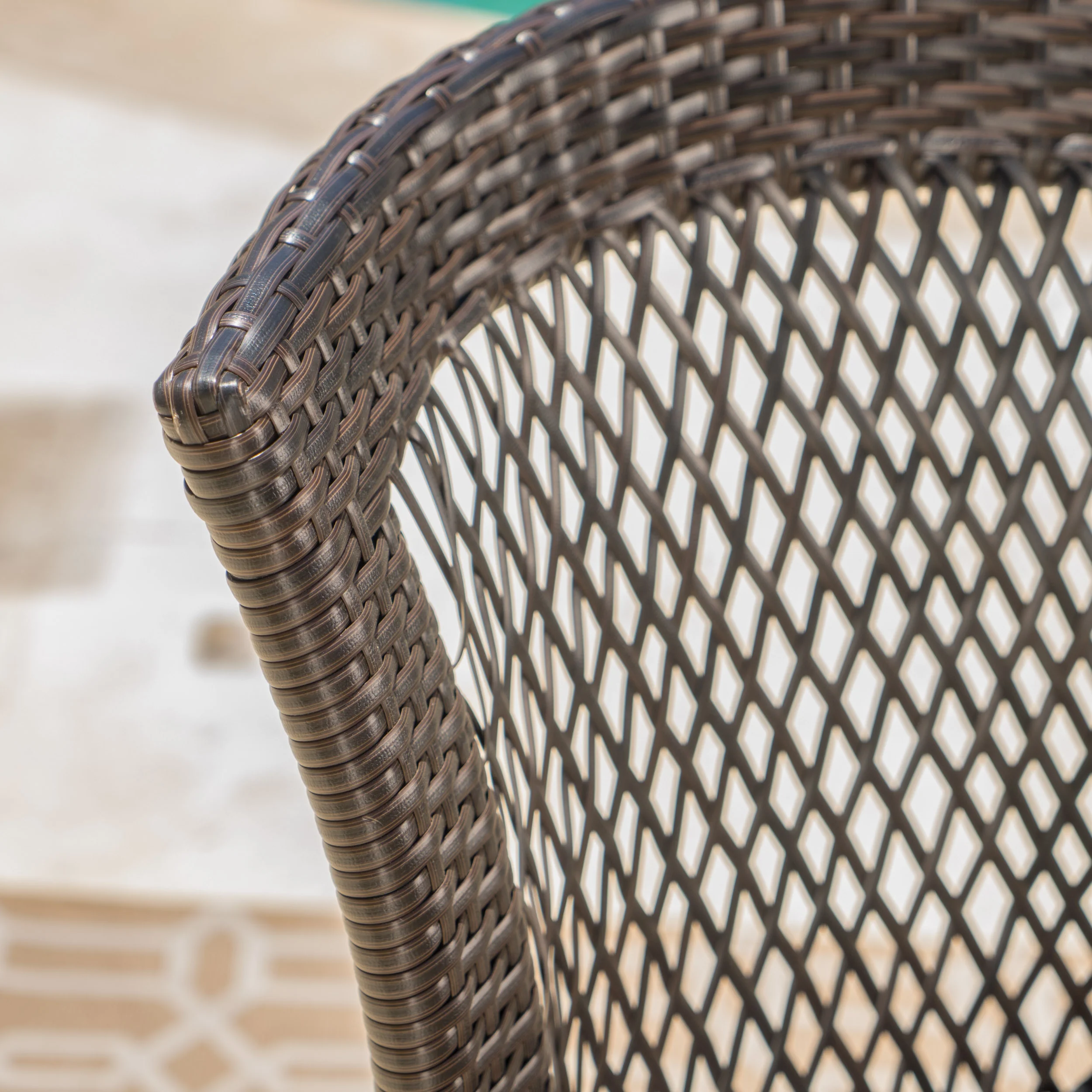 Chatham Outdoor Multi-brown Wicker Stacking Dining Chairs (Set of 4) - furnishings