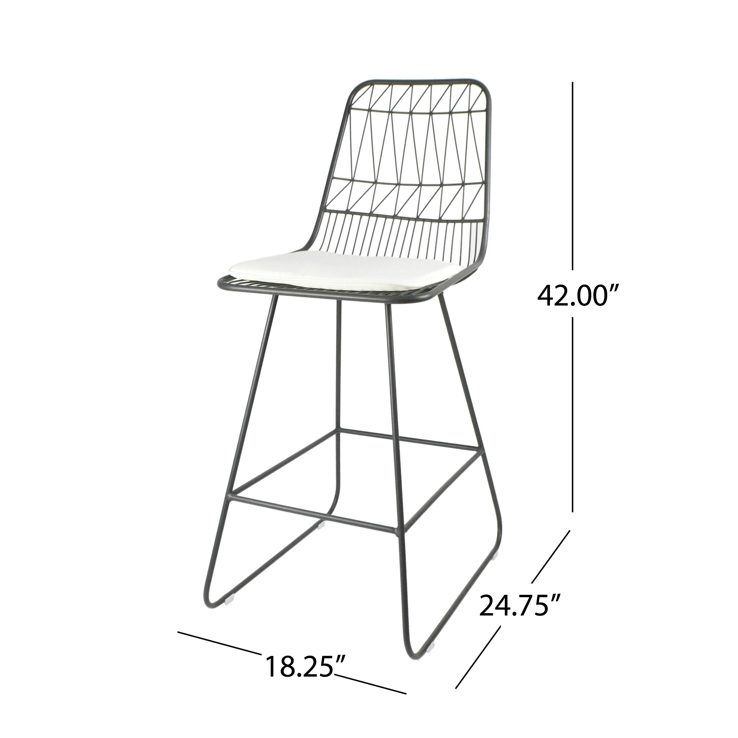 Hedy Outdoor Wire Counter Stools with Cushions (Set of 4) - furnishings