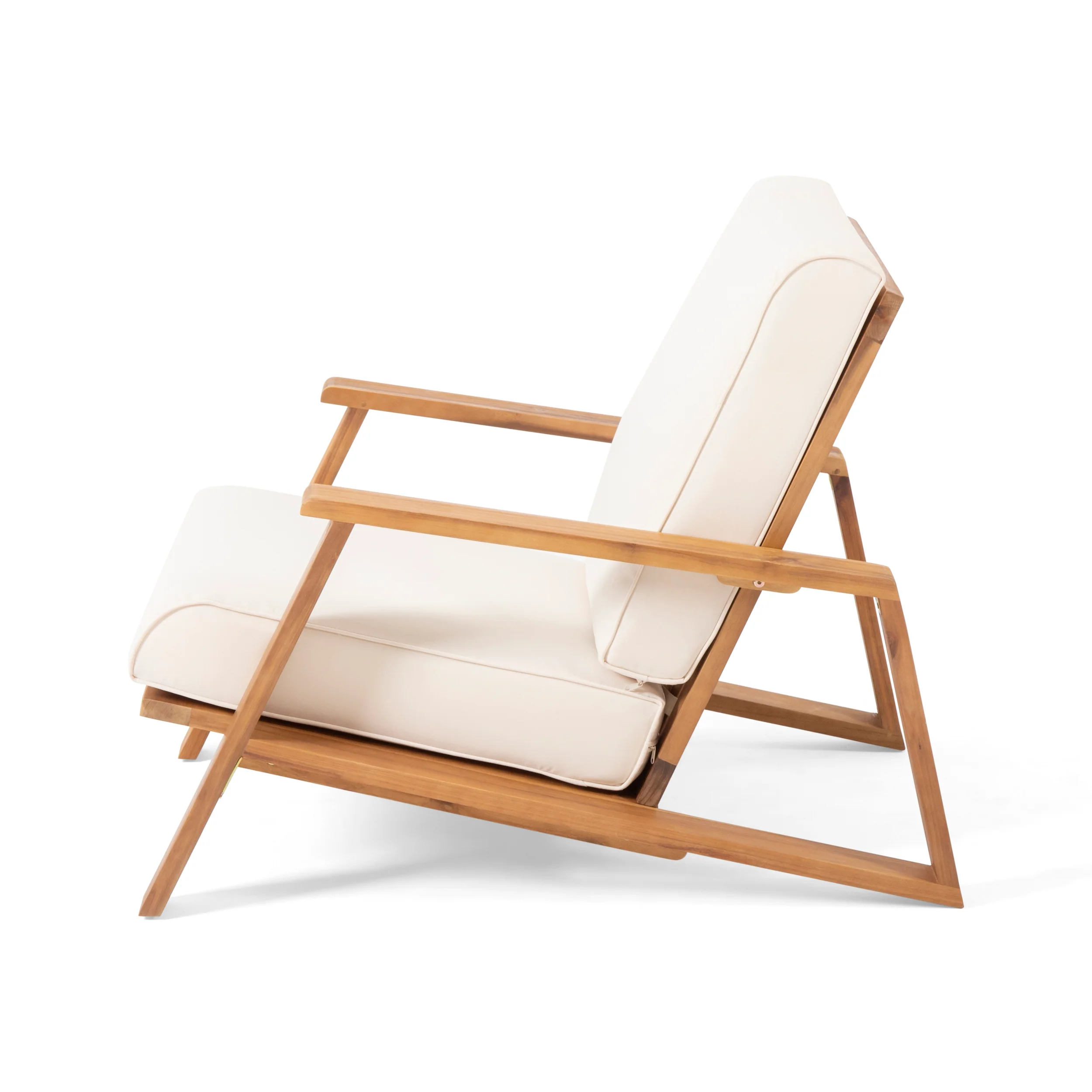 Youssef Outdoor Acacia Wood Club Chair with Cushion - furnishings