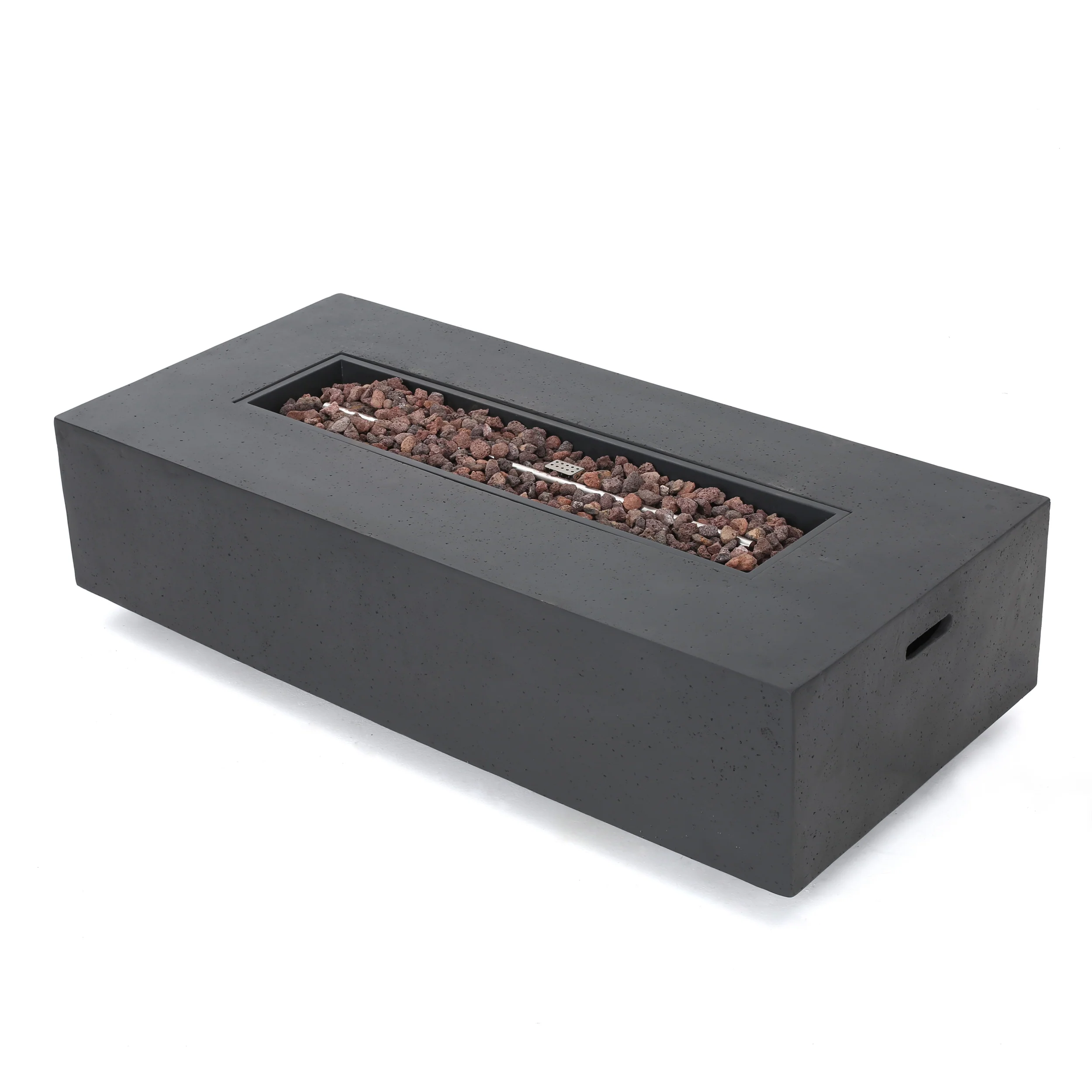 Tabby Outdoor 6 Piece Wood and Wicker Chat Set with Fire Pit - furnishings