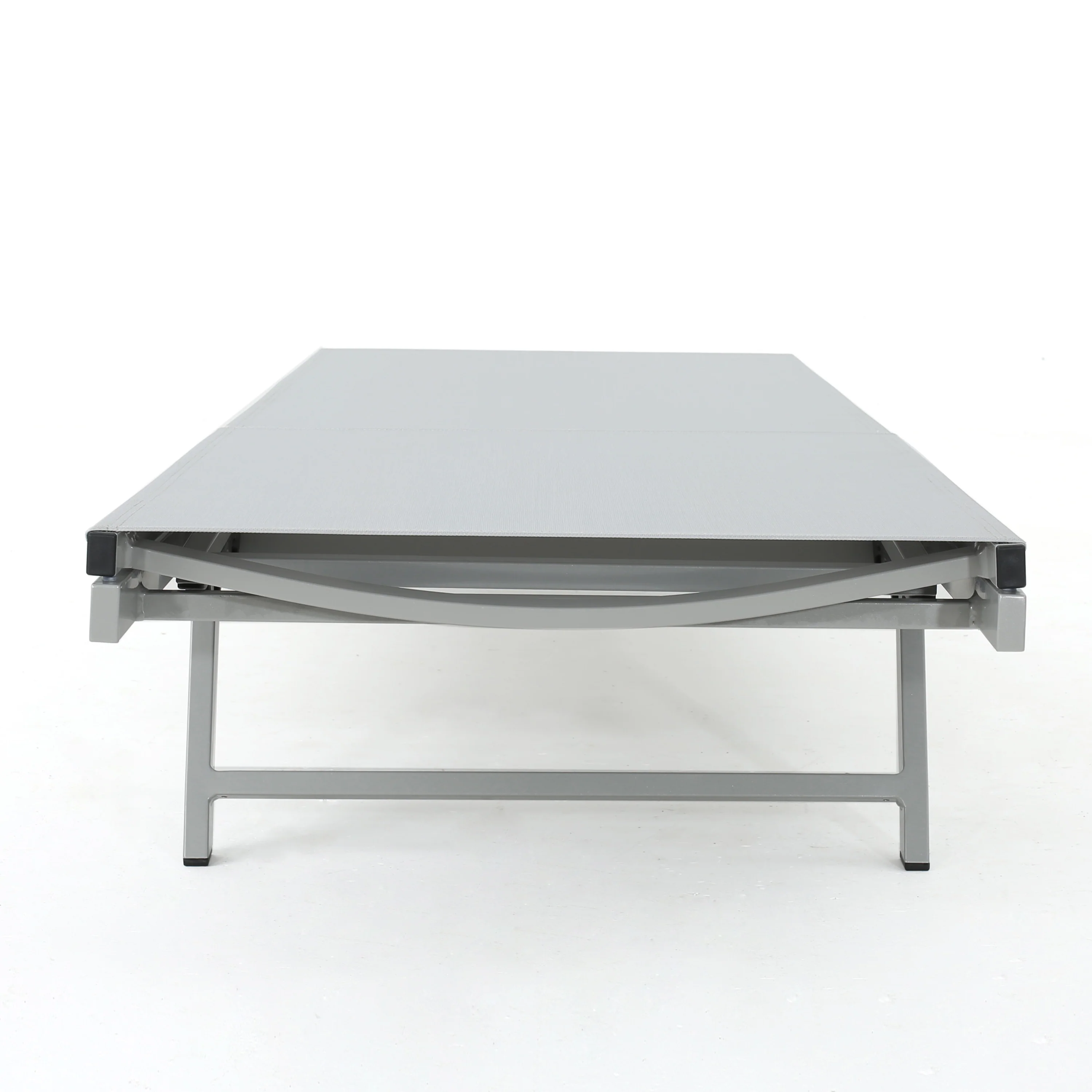 Holm Outdoor Gray Mesh Chaise Lounge with Aluminum Frame - furnishings