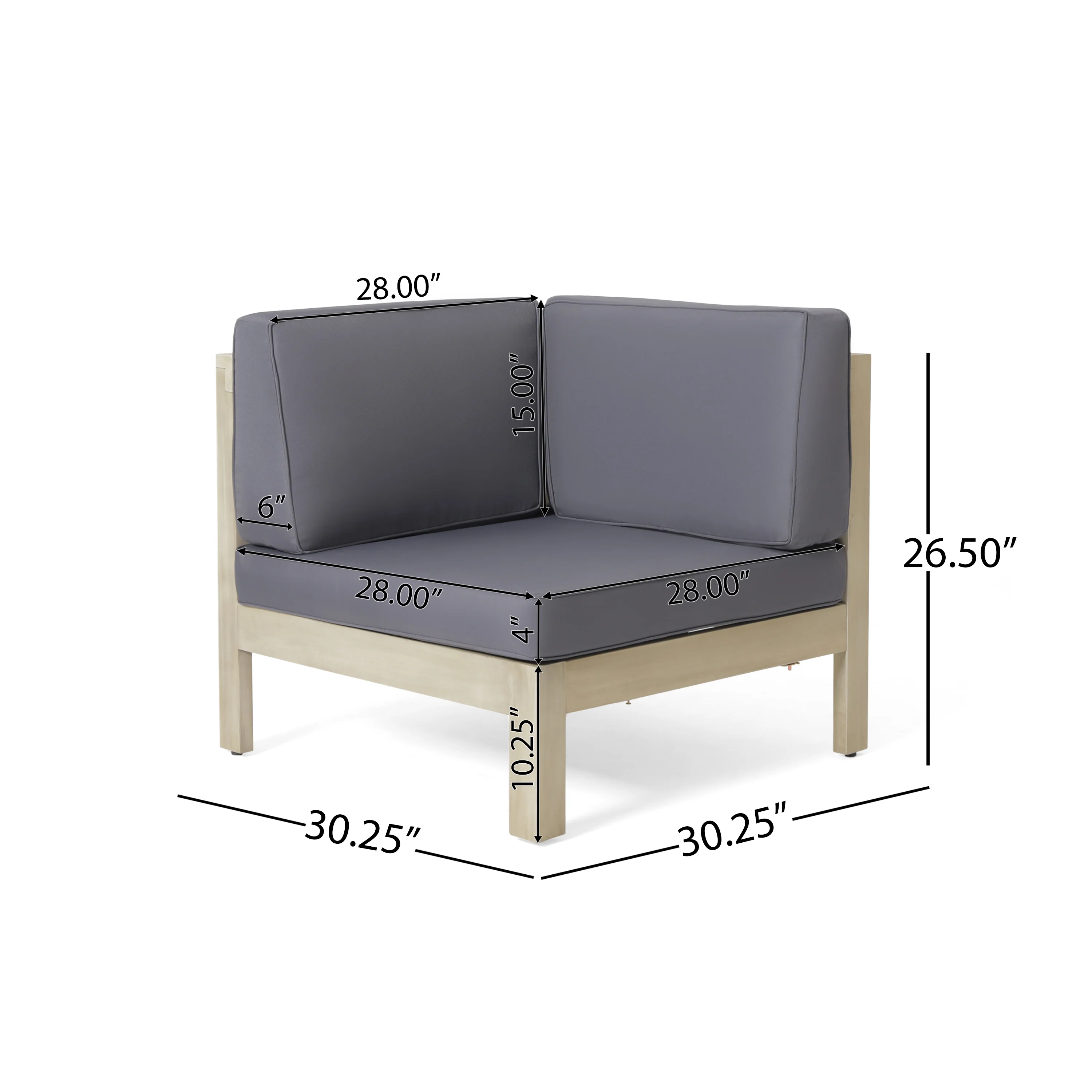 Dale Outdoor 7 Seater Acacia Wood Sectional Sofa Set - furnishings