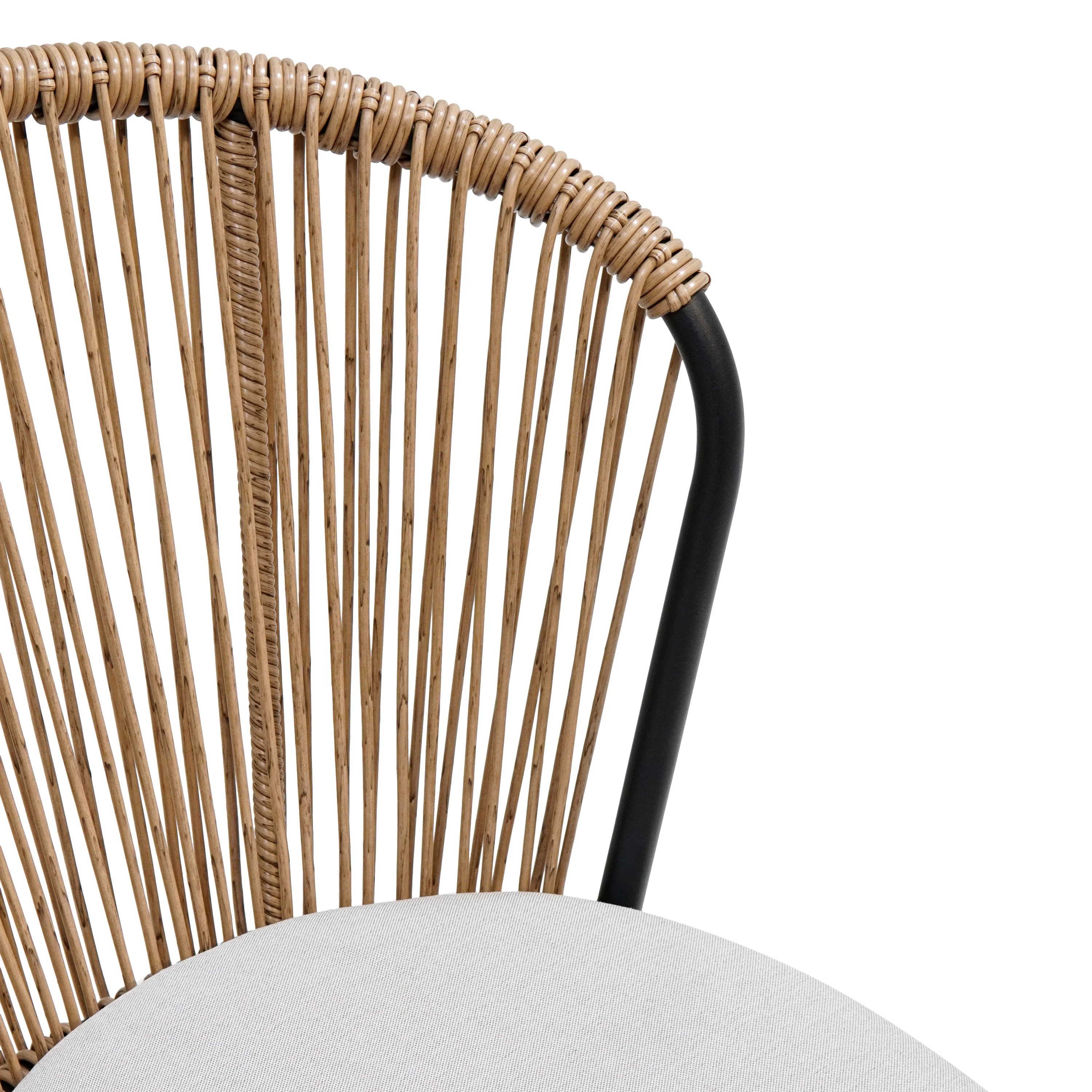 Sunny Indoor & Outdoor Rattan Dining Chair with Cushion Set of 2 - furnishings