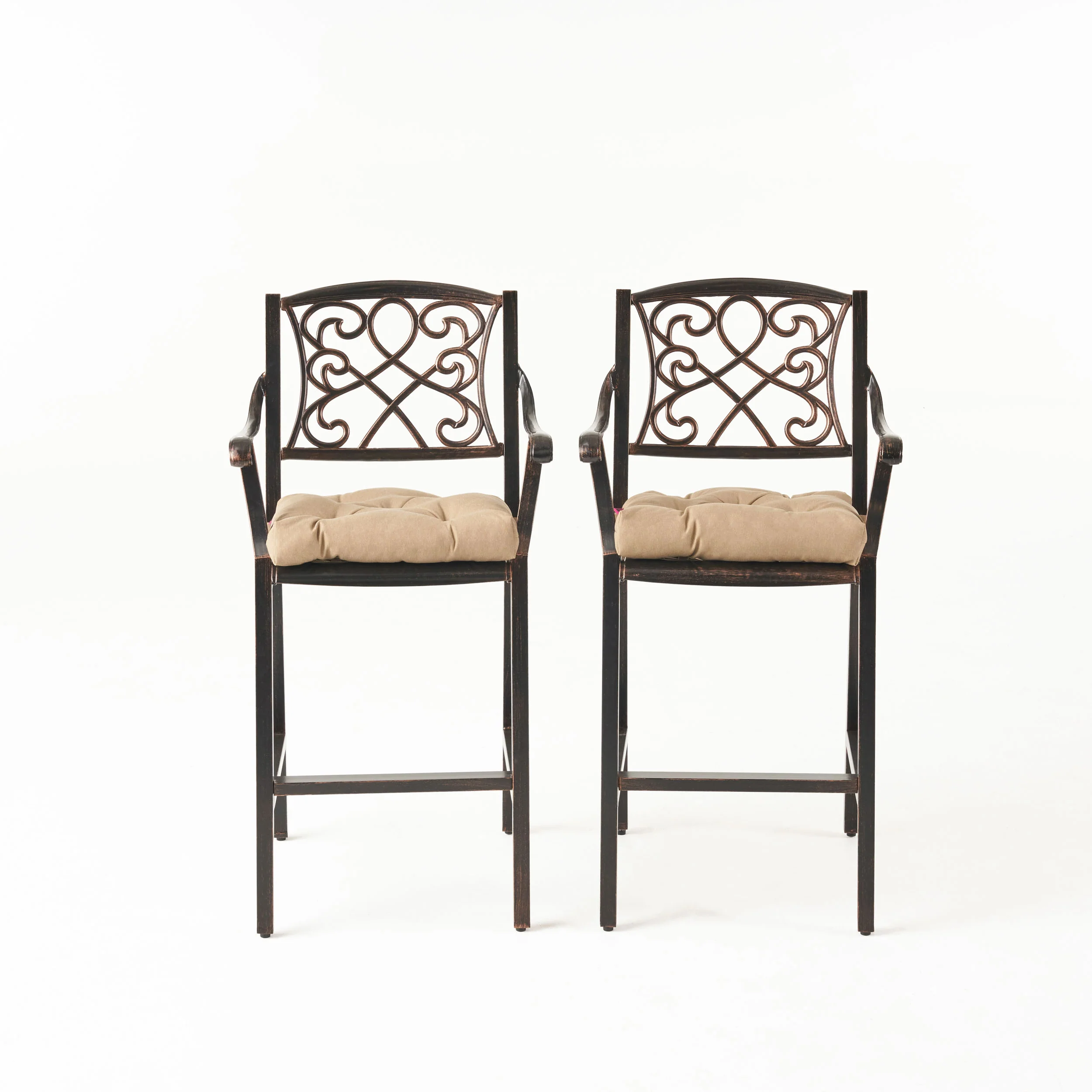 Mariella Outdoor Barstool with Cushion (Set of 2) - furnishings