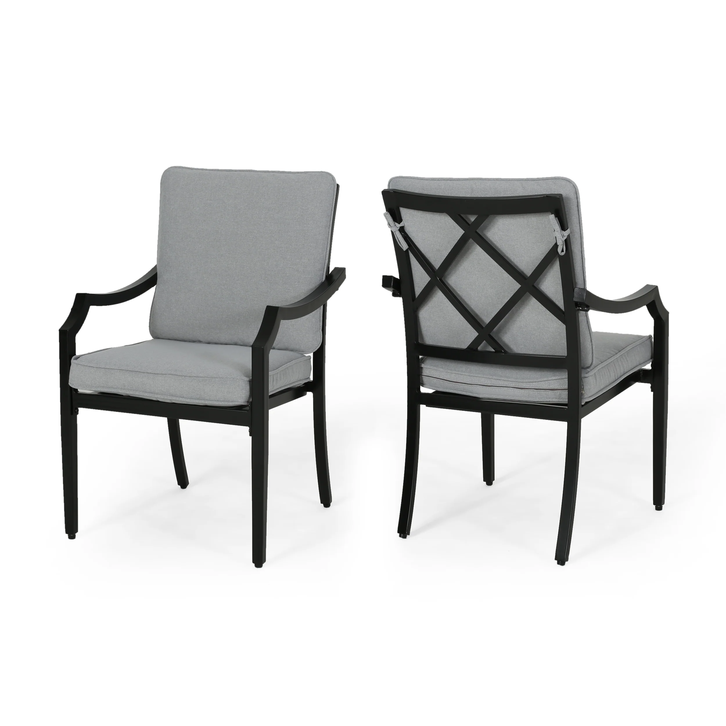 Carlson Diego Outdoor Aluminum Dining Chairs with Cushions (Set of 2) - furnishings