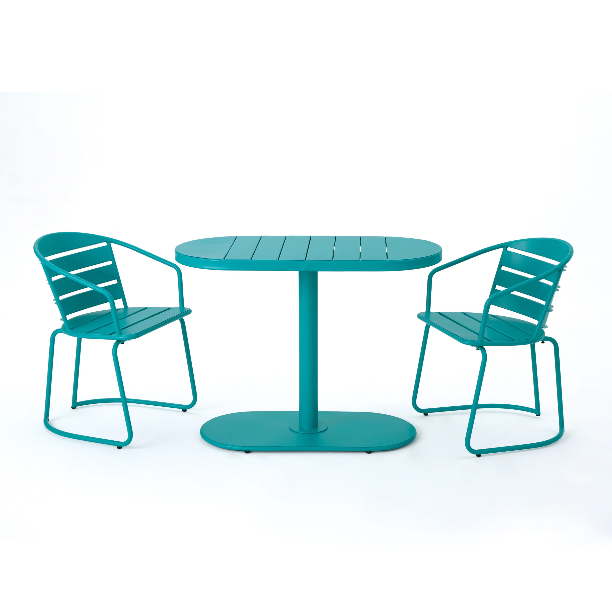 Santa Monica Outdoor Finished Iron Bistro Set - furnishings