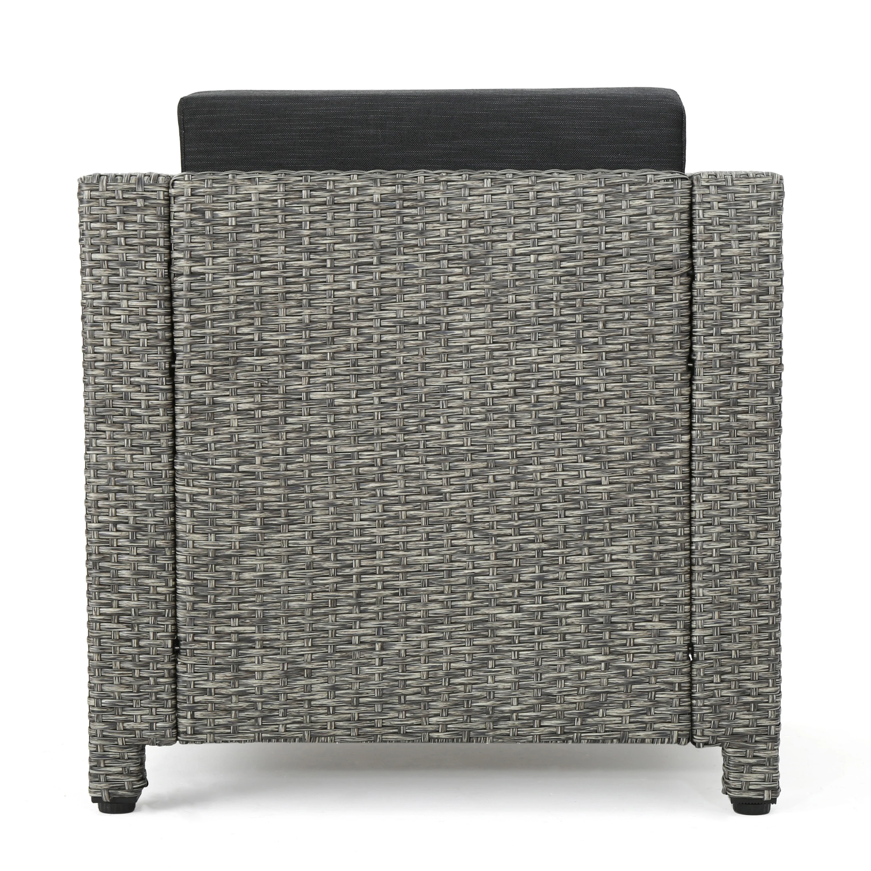 Venice Outdoor Gray PE Wicker Club Chair with Ottoman (set of 2) - furnishings