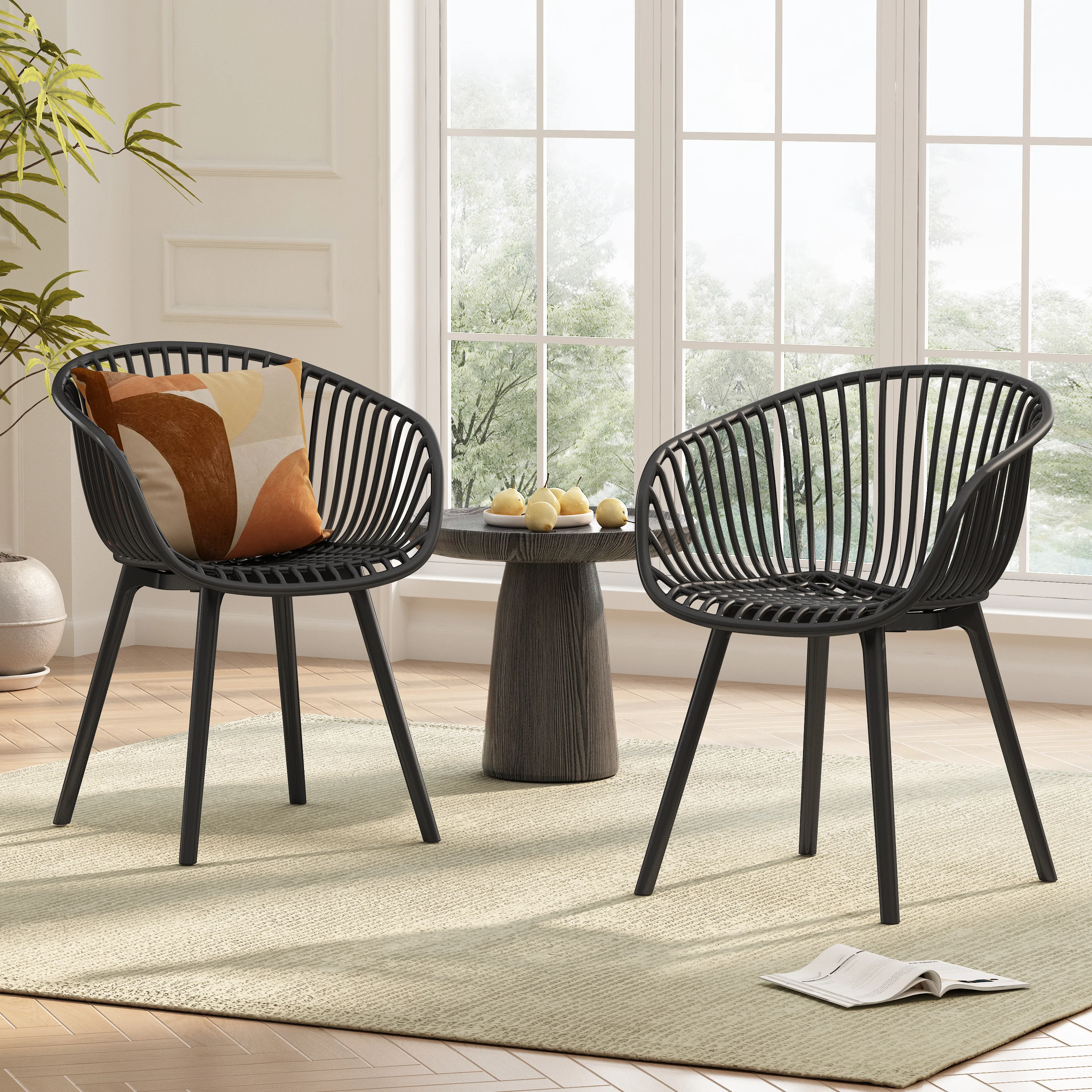 El Camino Indoor & Outdoor Polypropelene Plastic Accent Chairs, Set of 2 - furnishings