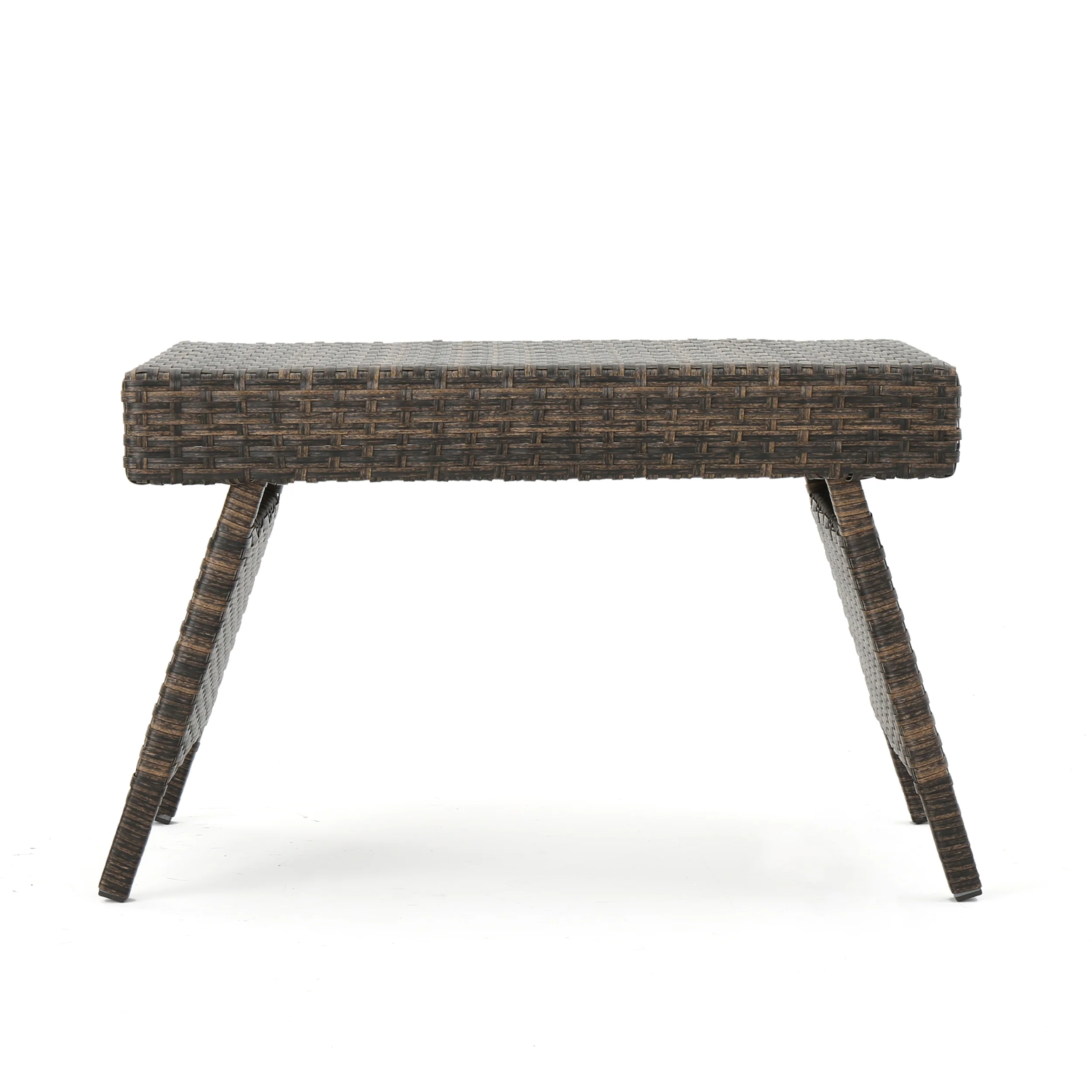 Samulle Outdoor 3 Piece Mixed Mocha Wicker Armless Chaise Lounge and Table Set - furnishings
