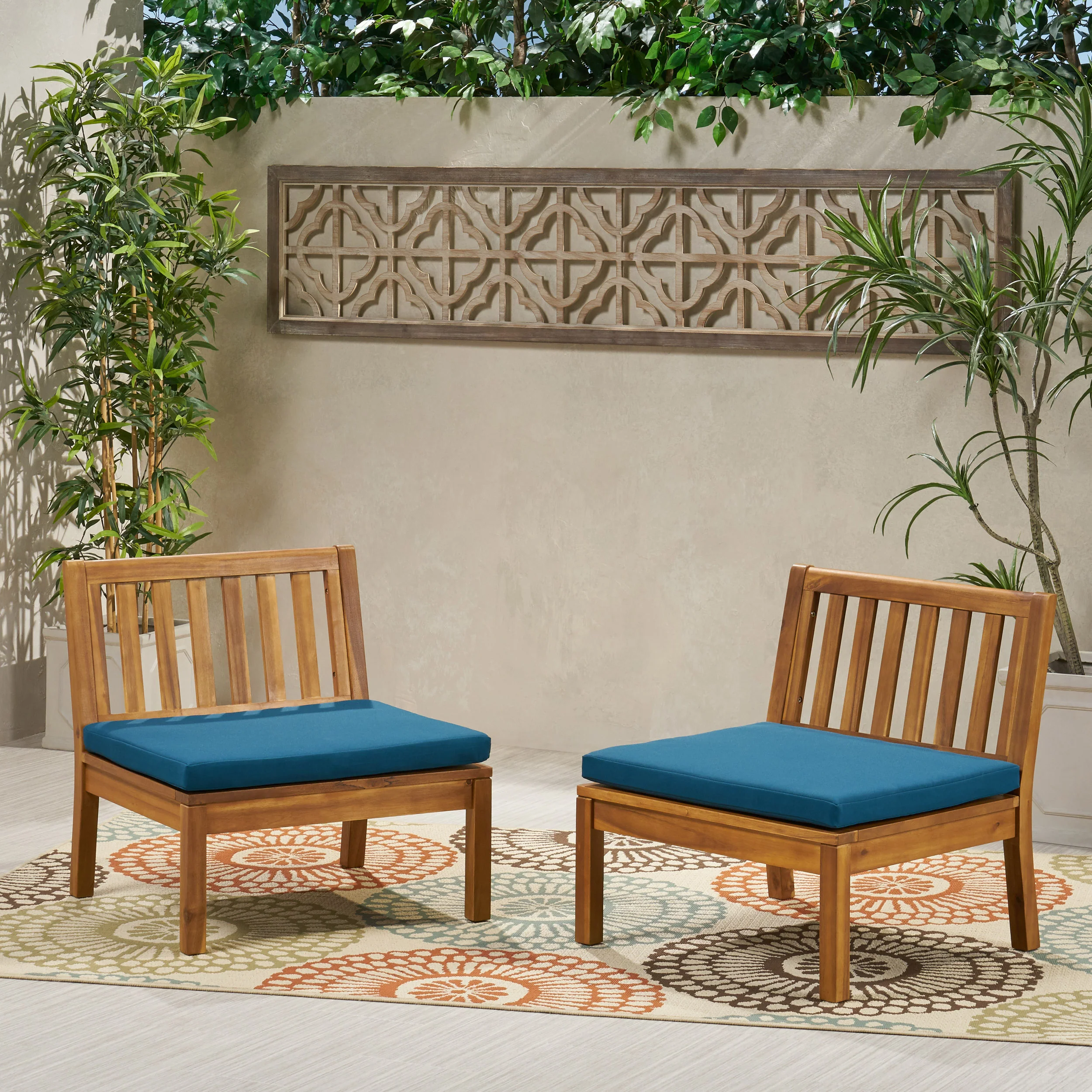 Arth Outdoor Acacia Wood Club Chair (Set of 2) - furnishings