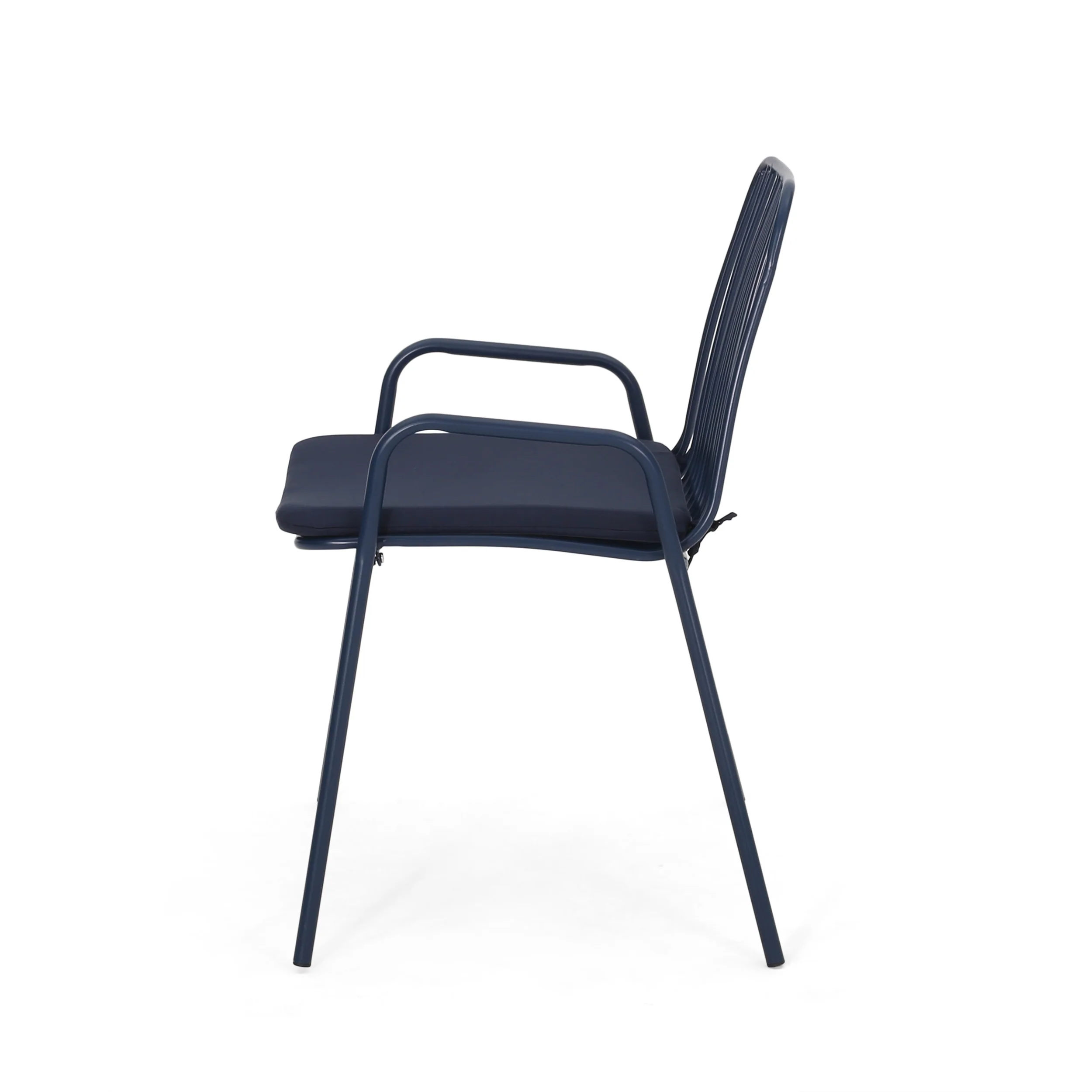 Ashwood Outdoor Modern Iron Club Chair with Cushion (Set of 2) - furnishings