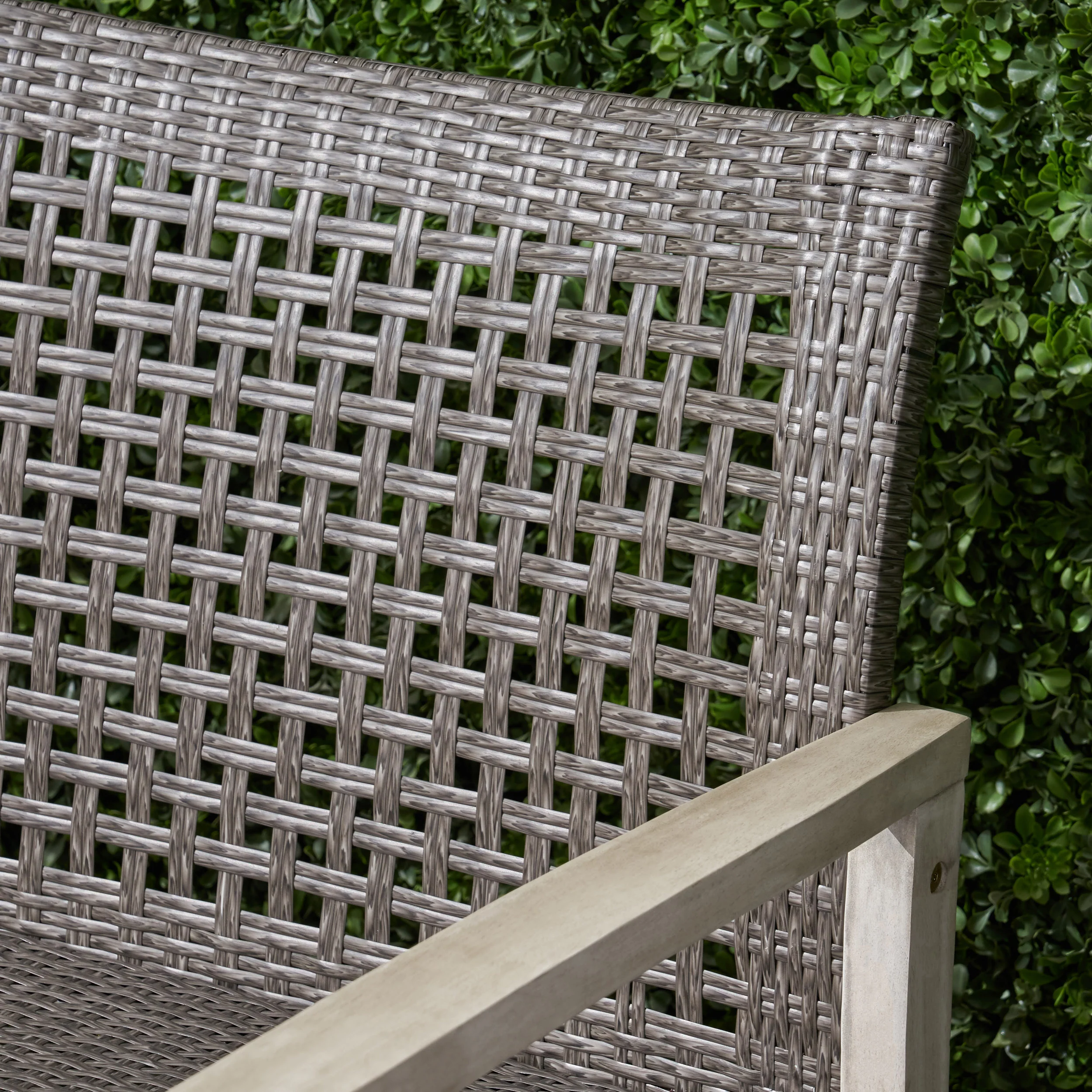 Alyssa Outdoor 6 Piece Wood and Wicker Chat Set - furnishings