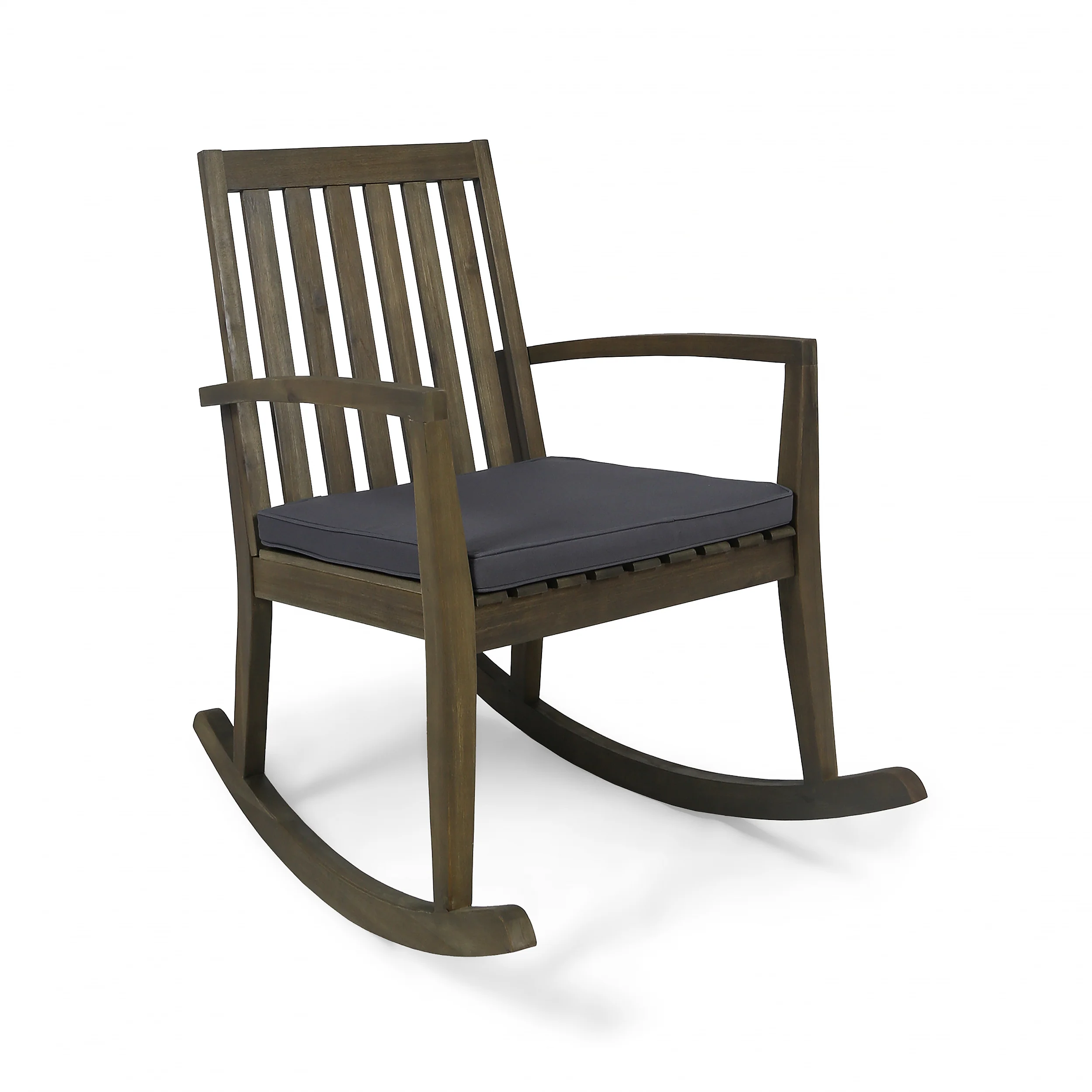 Yvonne Outdoor Acacia Wood Rocking Chair with Water-Resistant Cushions - furnishings
