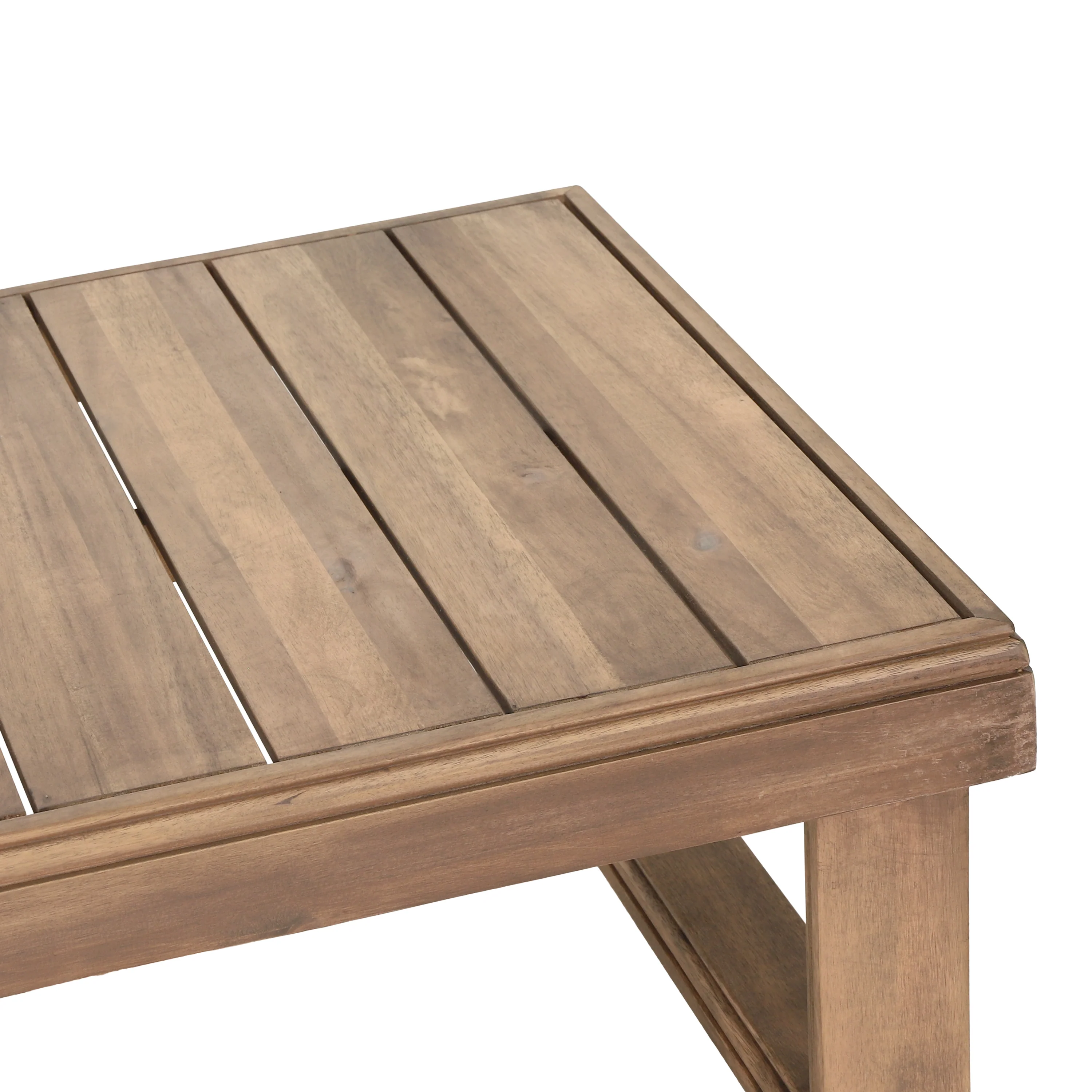 Andrae Outdoor Acacia Wood Rectangular Coffee Table, Brown Wash - furnishings