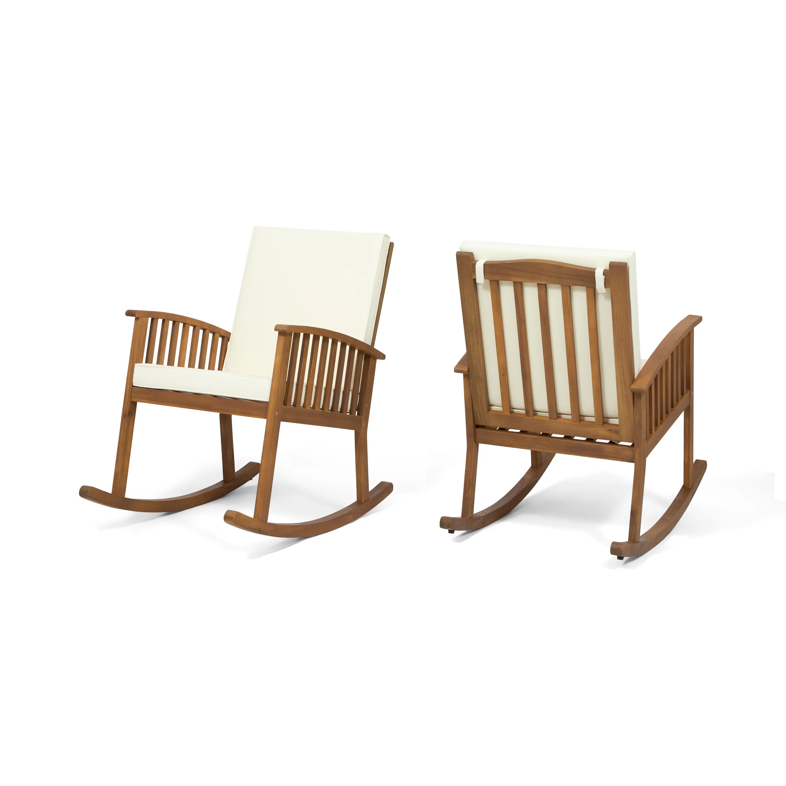 Audrey Outdoor Acacia Wood Rocking Chairs (Set of 2) - furnishings