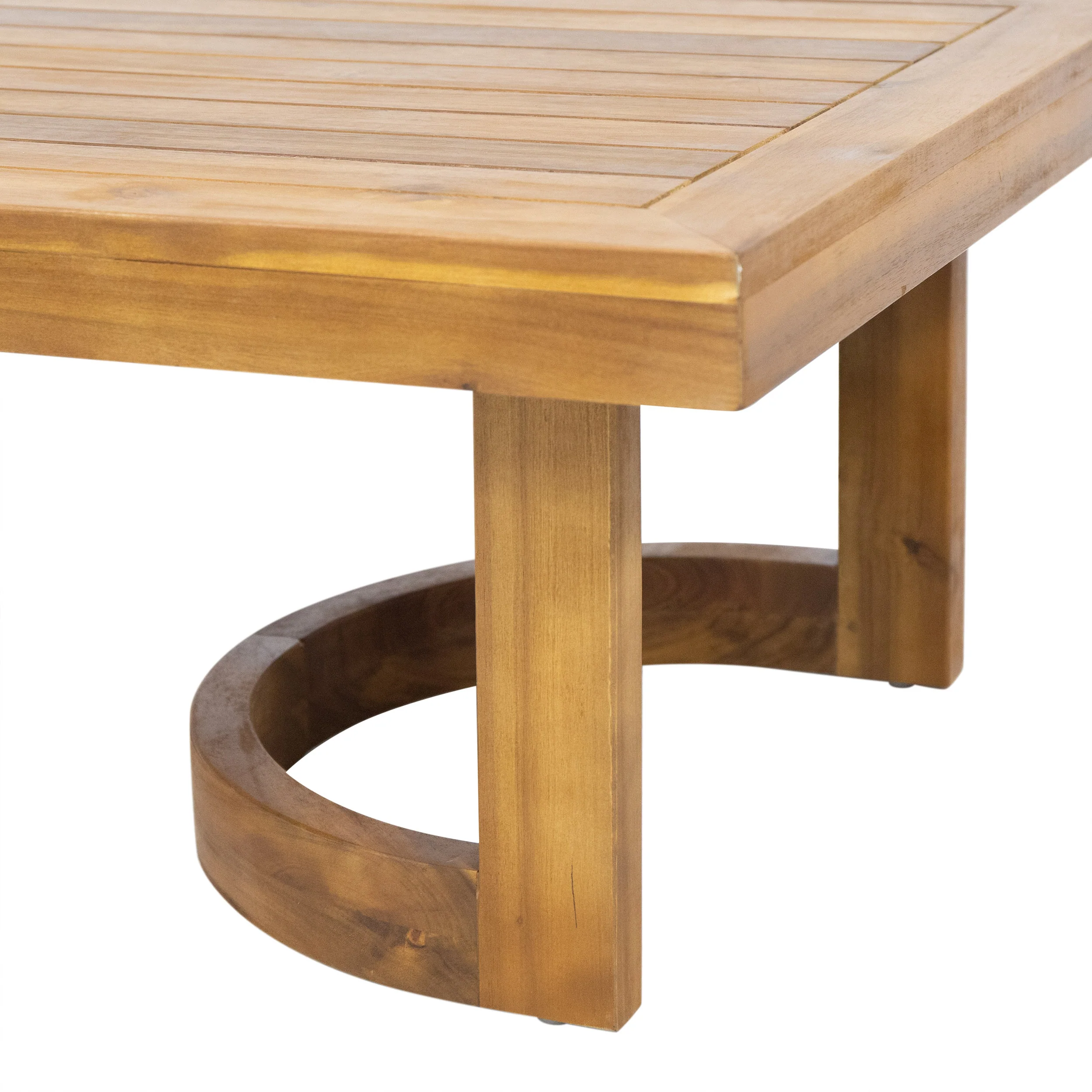 Wallowa Outdoor Acacia Wood Loveseat and Coffee Table Set with Cushions, Teak, Beige - furnishings