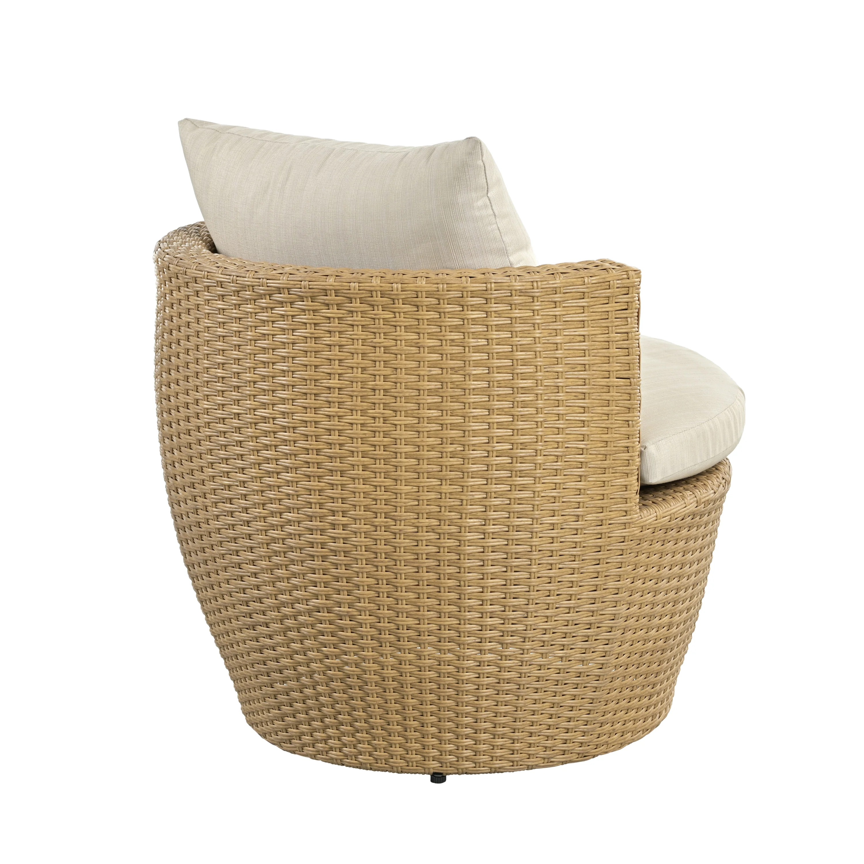 Laurela Outdoor Patio 3pc Boho Faux Wicker Chat Set - furnishings