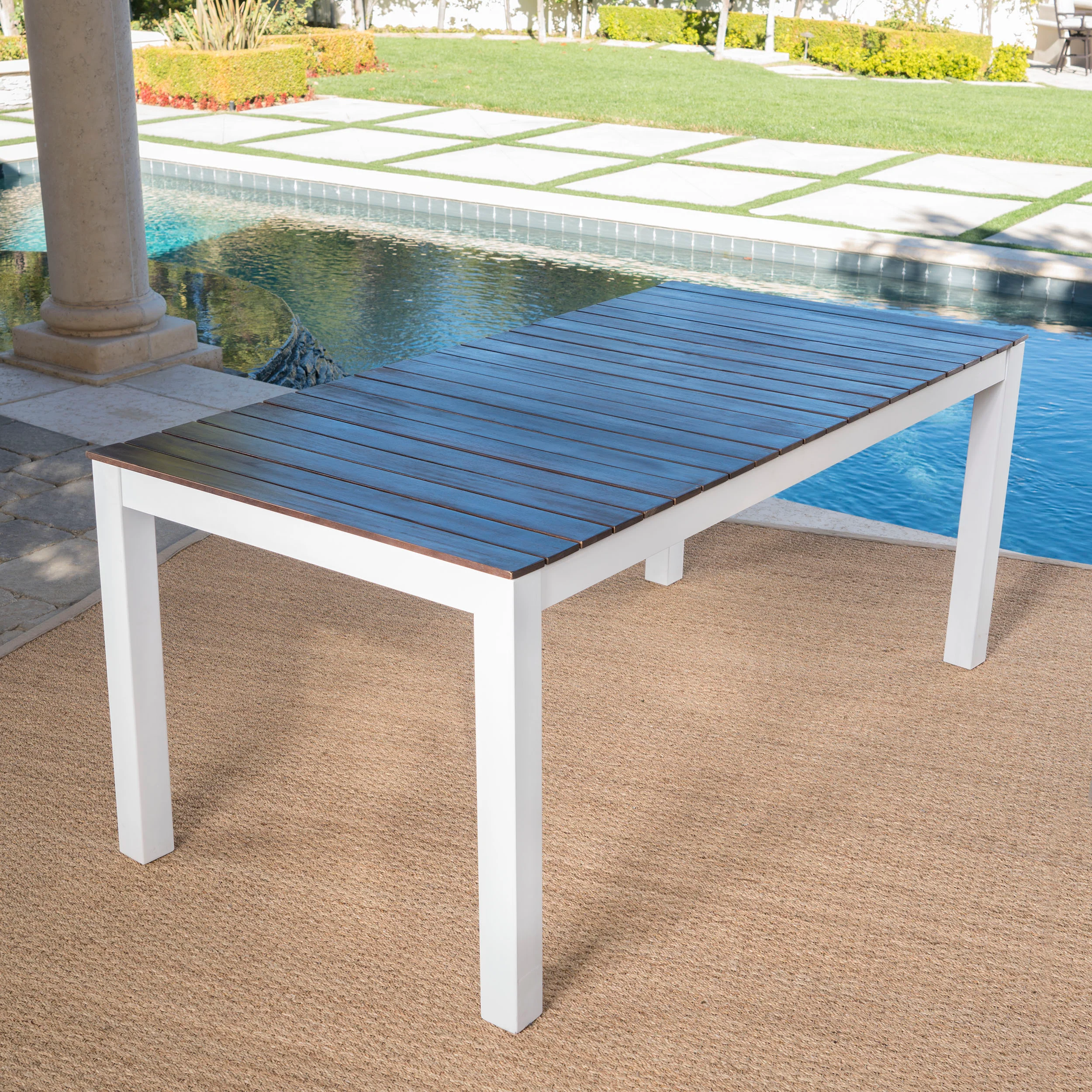 Rodanthe Outdoor Dark Brown Finished Acacia Wood Dining Table - furnishings