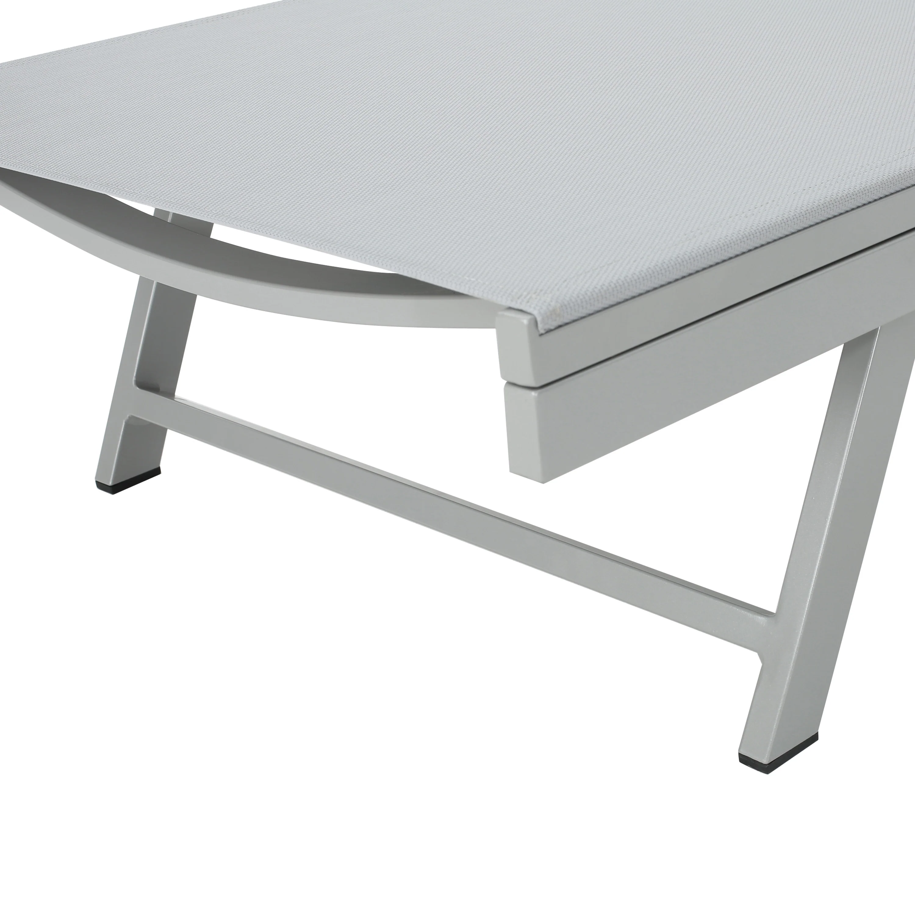 Holm Outdoor Gray Mesh Chaise Lounge with Aluminum Frame - furnishings