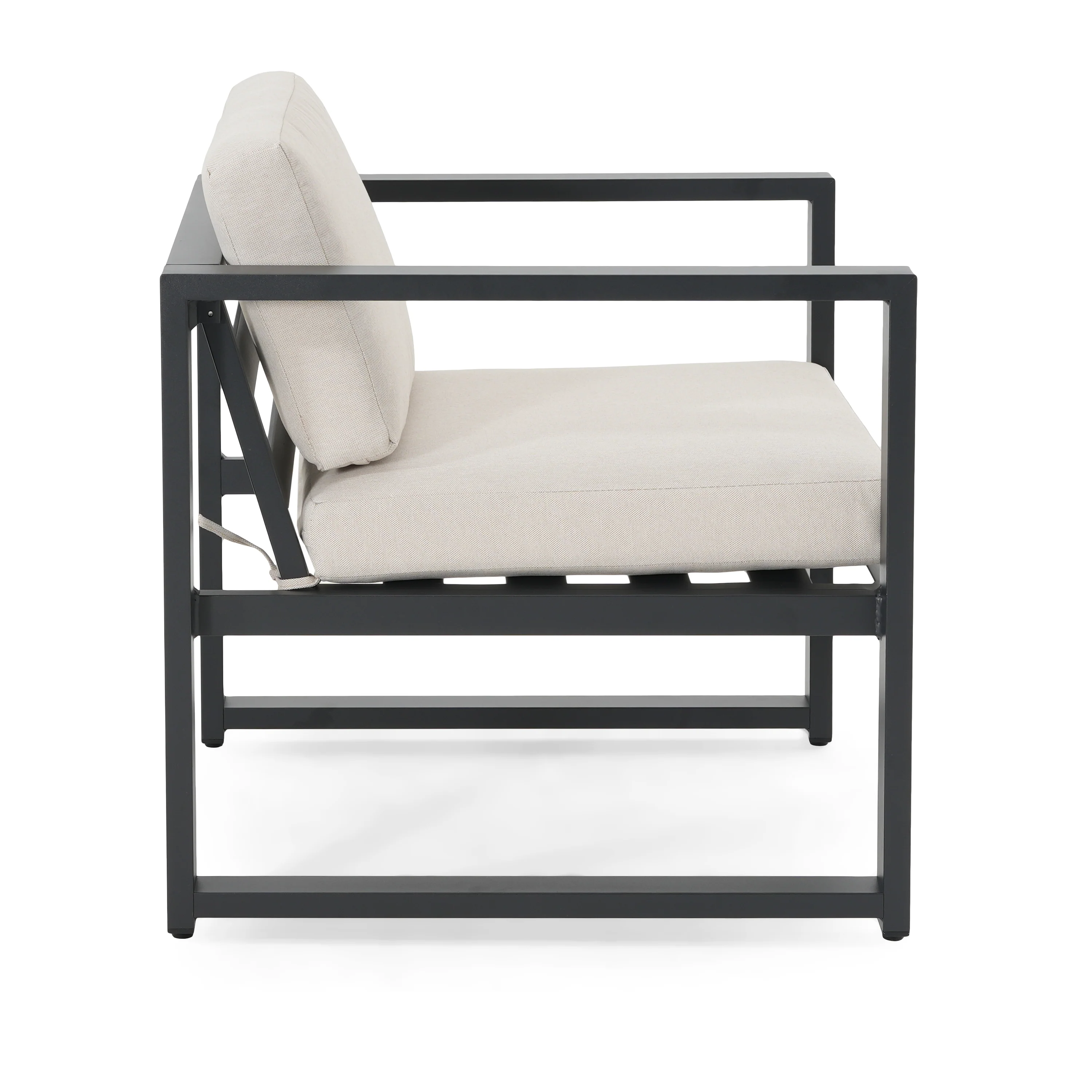Sienn Outdoor Patio Furniture Club Chairs with Beige Cushions - furnishings