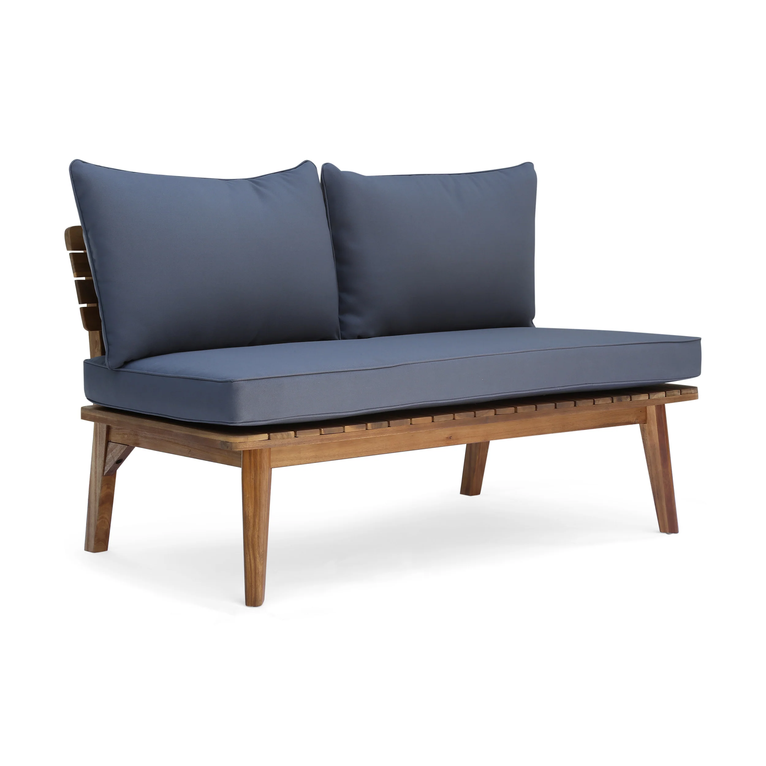 Boyle Outdoor Acacia Wood Loveseat - furnishings