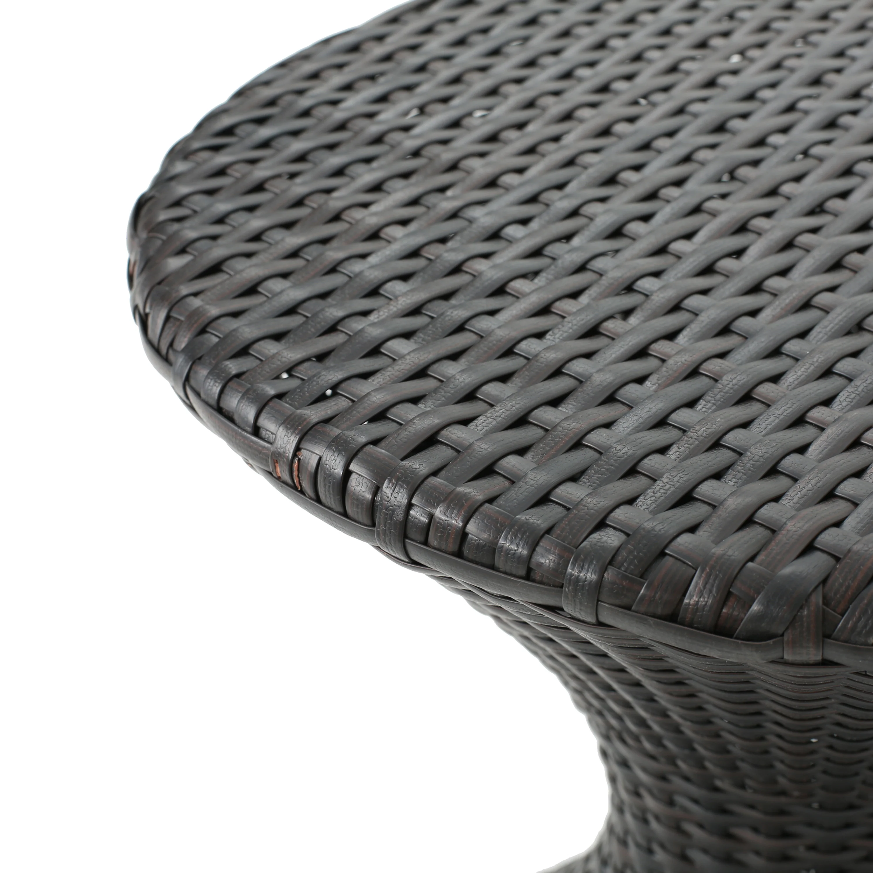 Axelrod Outdoor 3 Piece Multi-Brown Wicker Chat Set with Stacking Chairs - furnishings