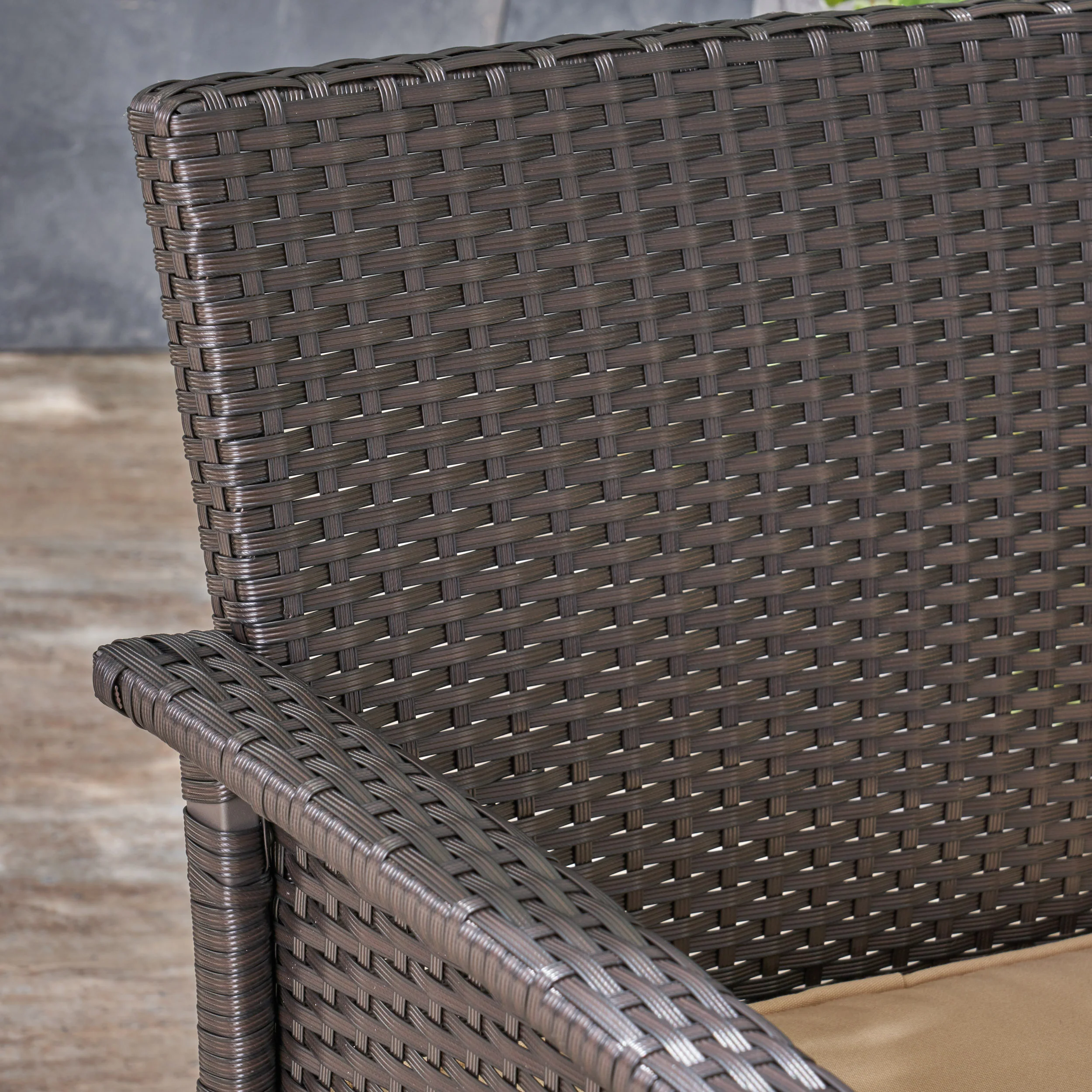 Laiah Outdoor 4 Seater Wicker Chat Set with Fire Pit - furnishings