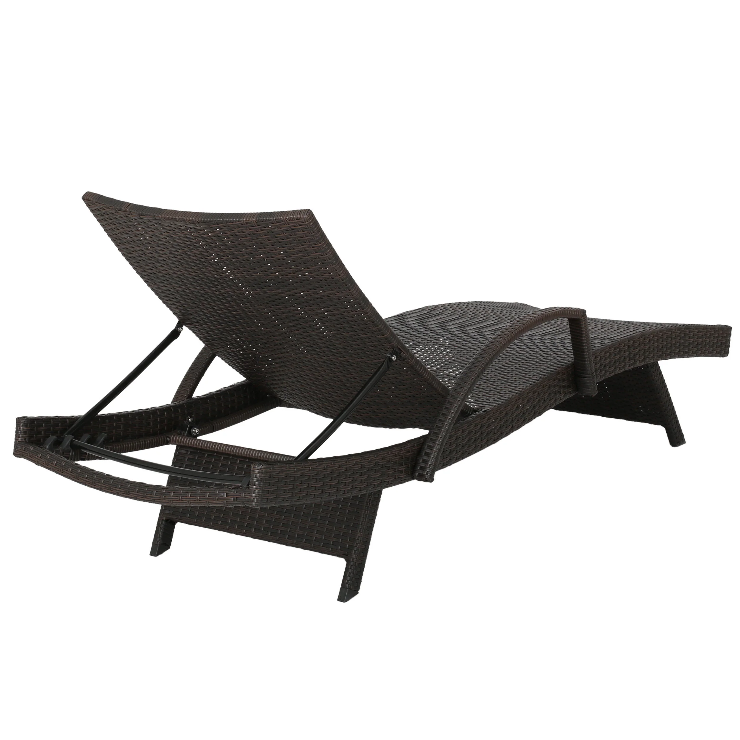 Lakeport Outdoor Adjustable Armed Chaise Lounge Chair w/ Cushion - furnishings