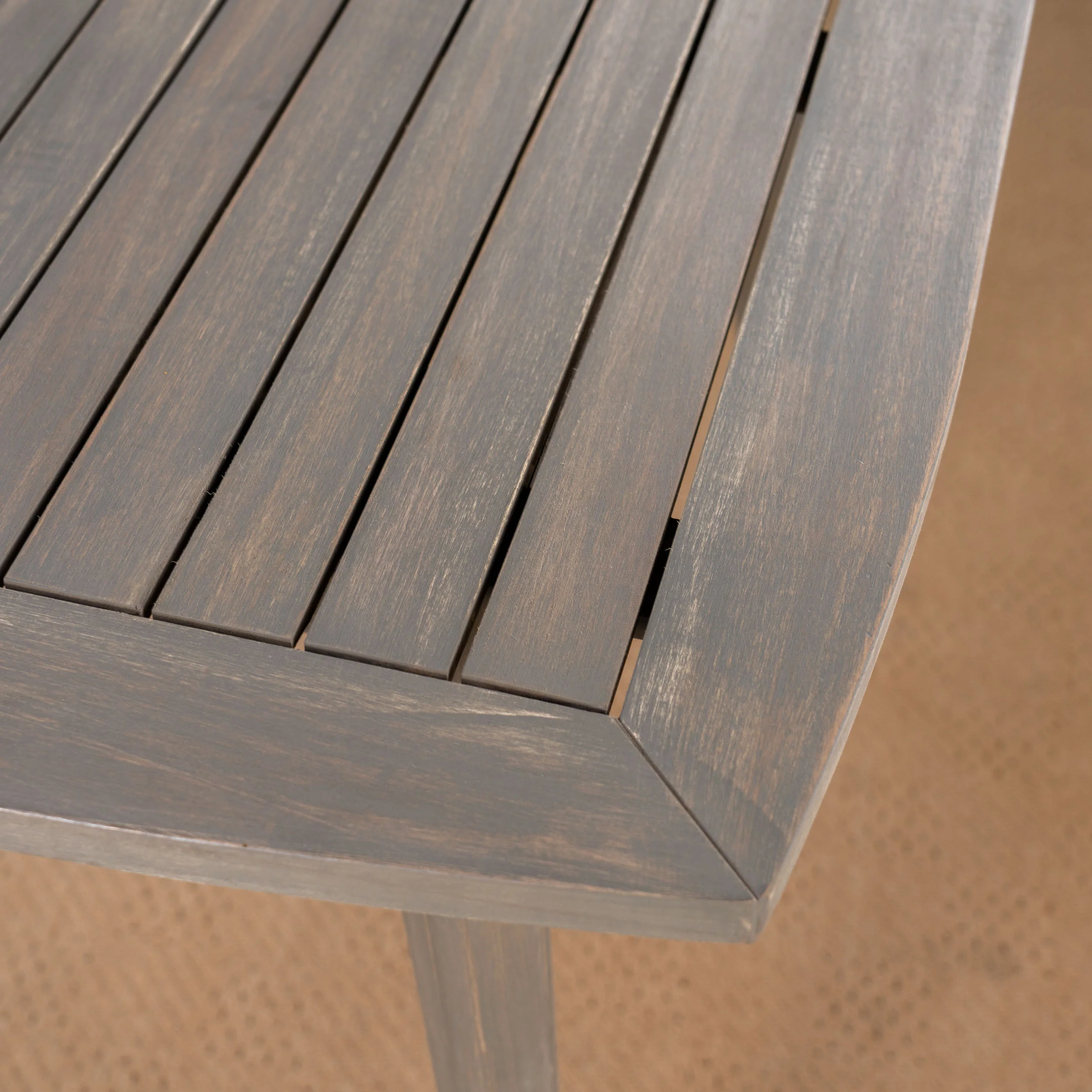 Stanford Outdoor Square Acacia Wood Dining Table with Straight Legs - furnishings