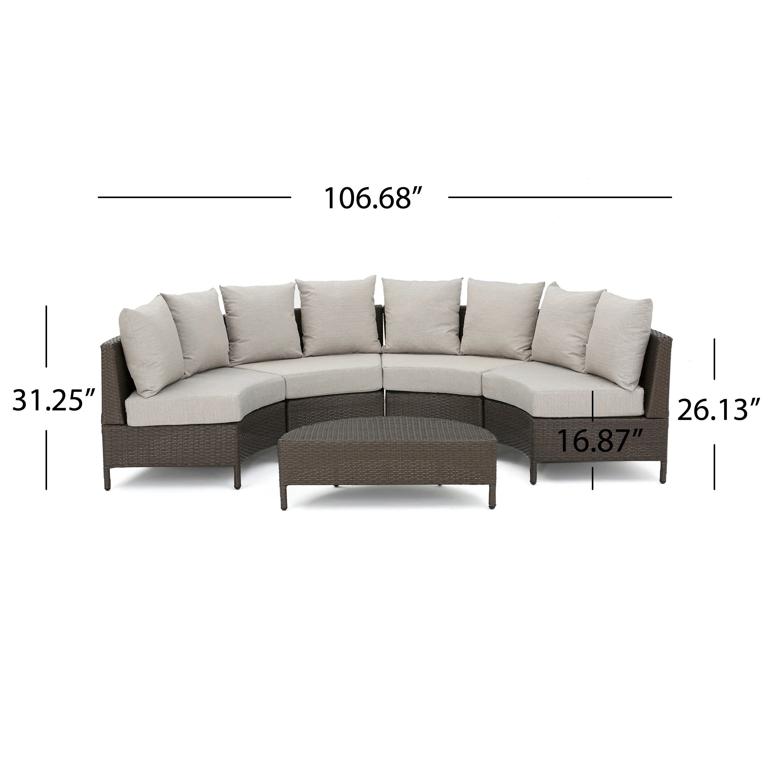 Alacati Outdoor 5-Piece Wicker Sofa Set with Water Resistant Cushions - furnishings