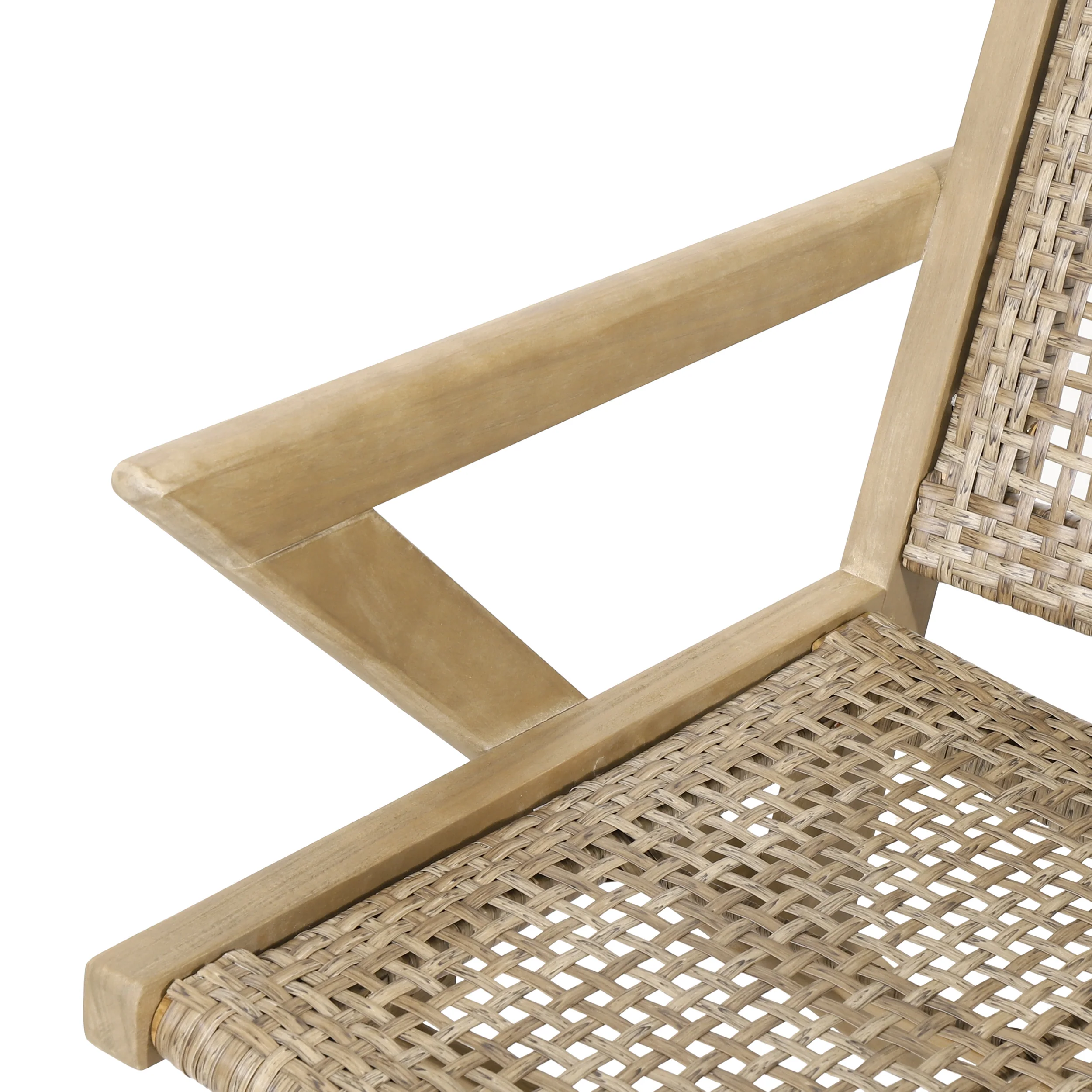 Inez Outdoor Wicker Club Chairs, Set of 2, Light Brown and Light Multibrown - furnishings
