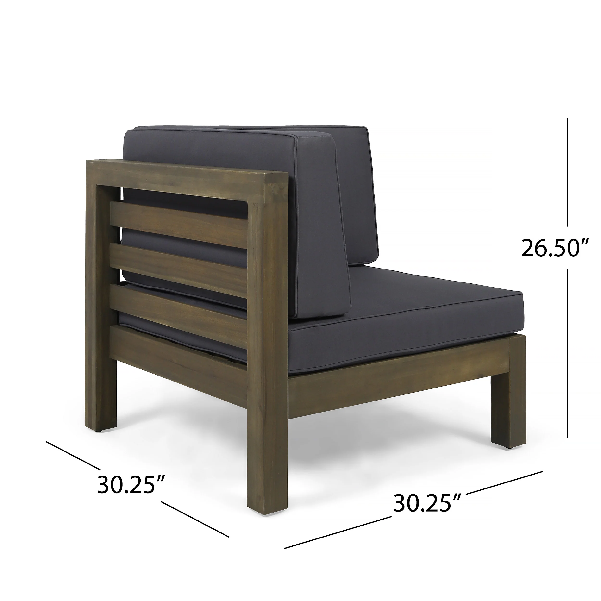 Dawson Outdoor Sectional Sofa Set - 3-Seater - Acacia Wood - Outdoor Cushions - furnishings
