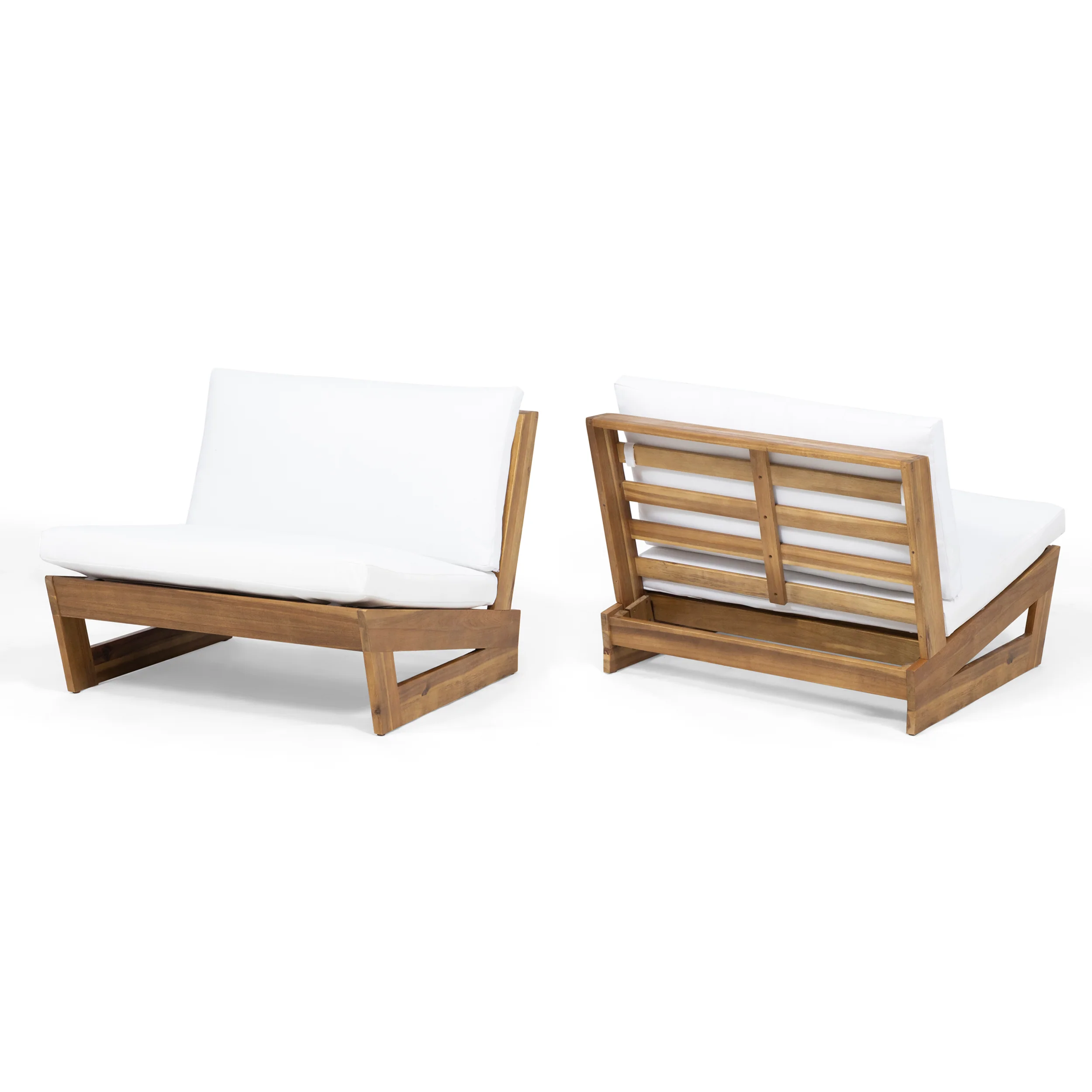 Emma Modern Low-To-Ground Outdoor Pallet Lounge Chairs (Set of 2) - furnishings