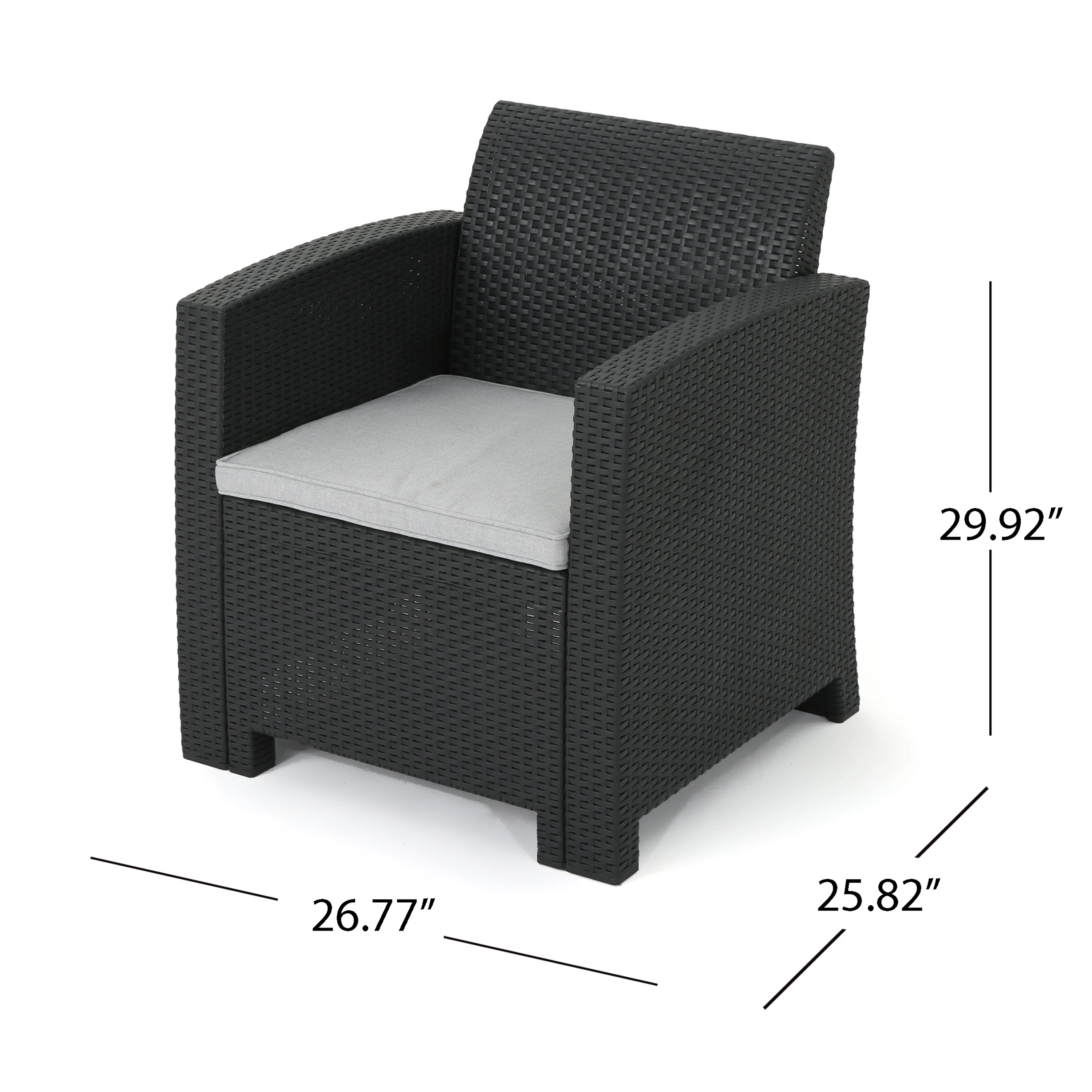 Ollie Outdoor 2-Seater Wicker Print Club Chair Chat Set with Fire Pit - furnishings