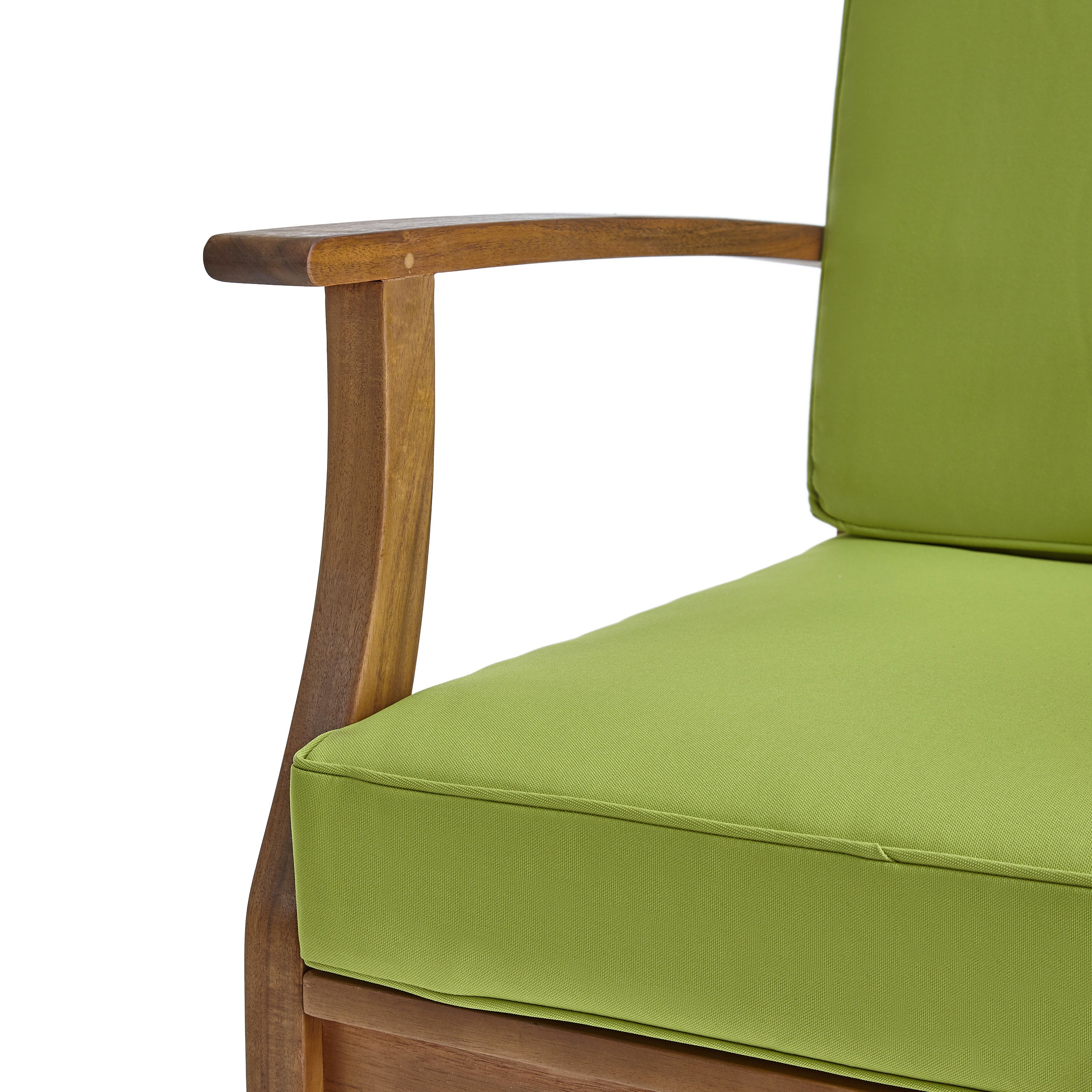 Capri Outdoor 2 Piece Acacia Wood Club Chair Set with Cushions and Fire Column - furnishings